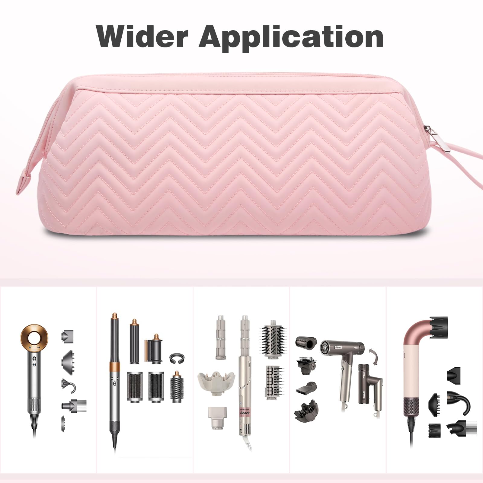 GENCAN Travel Case for Shark Flexstyle Portable Storage Bag for Shark Flexstyle Hair Styler Carrying Case for Flex Style 4-in-1 Air Styler & Hair Dryer (Pink) - Image 3