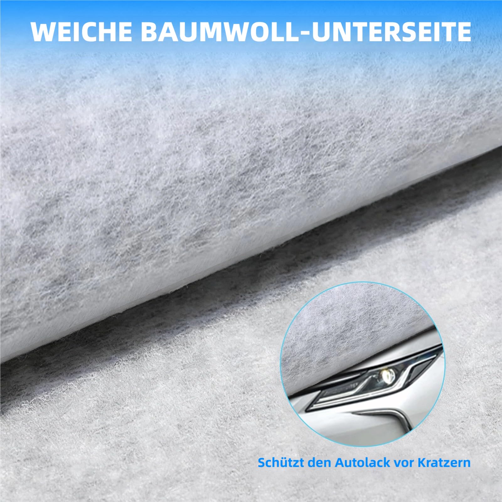 Auto Abdeckplane Vollgarage All Weather Staubdicht Autoabdeckung Outdoor | Wetterfest Autoplane Car Cover mit Reflektierenden Streifen für Schrägheck(415 bis 450cm), 450x183x150cm