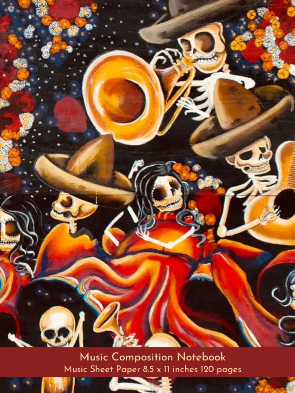 Cahier de composition de musique Day of the Dead 12 portées