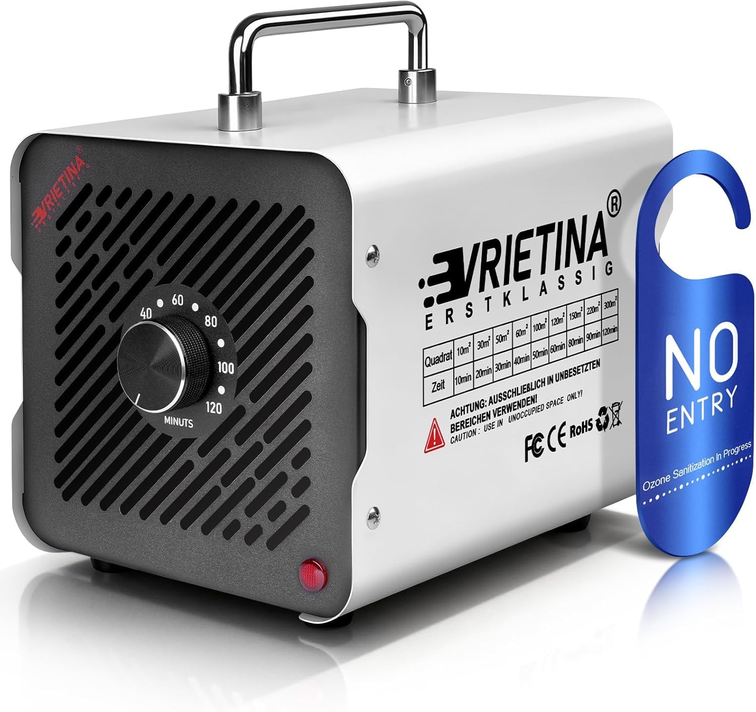 Ozongenerator O3 100000mg/h 120min Timer 35dB Ozongerät zum 300㎡,Auto Rauch