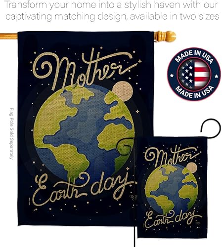 Miniatura 4 de Breeze Decor Juego de bandera del Día de la Tierra con águila y dulce vida, apoyo de la paz y la protección del medio ambiente, pancarta pequeña