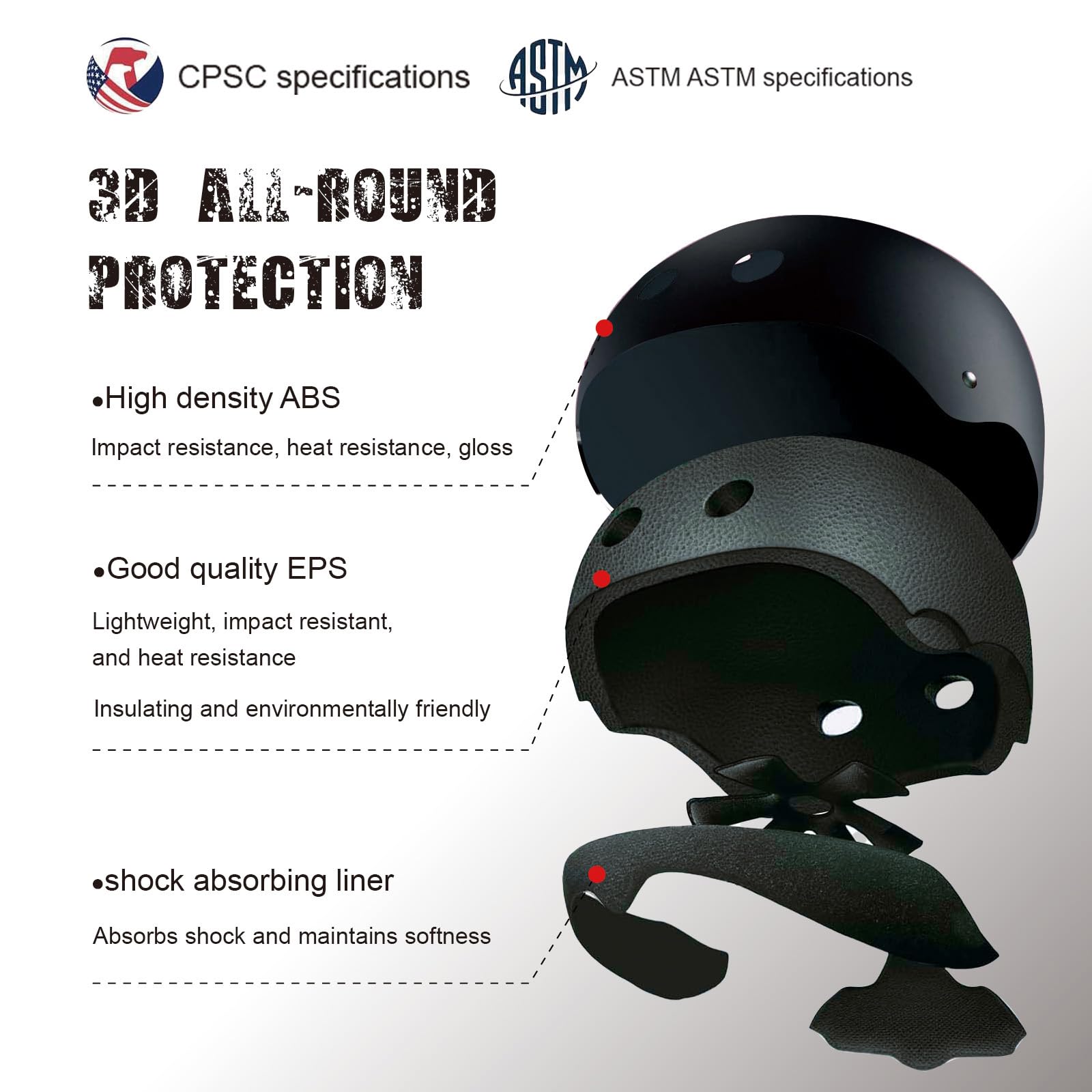 Casque de vélo pour enfants, certifié CPSC et ASTM, équipement de protection EPS réglable, 5 couleurs, multi-sport pour garçons et filles, 11 aérations, sac de sport avec cordon de serrage