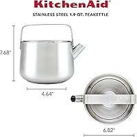 Vista 2 de KitchenAid Teteras de Acero Inoxidable con Silbido, 1.8 Litros - Acero Inoxidable Cepillado