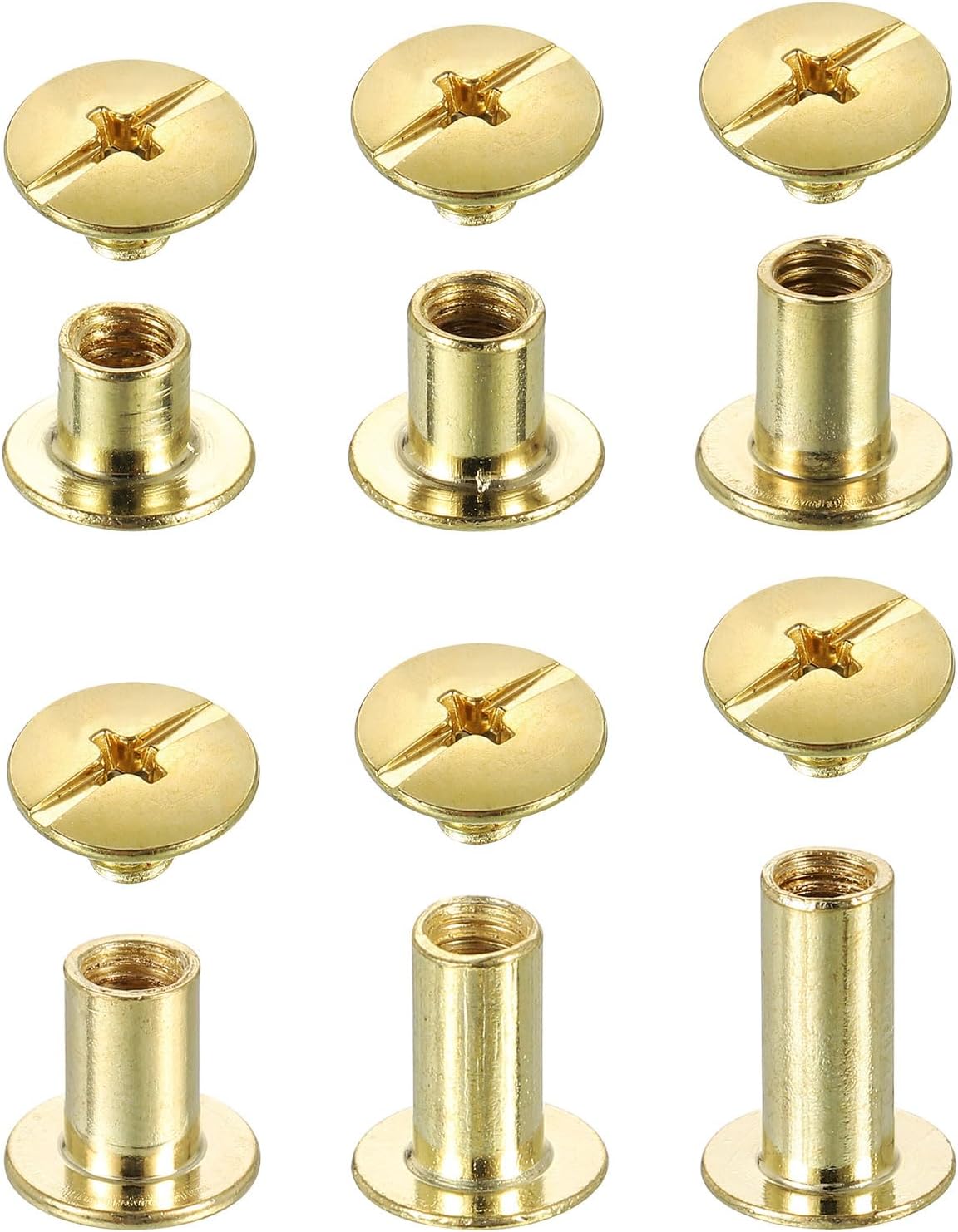 Amazon.com: uxcell 90 Sets Chicago Screw Rivets Metal Phillips Head ...