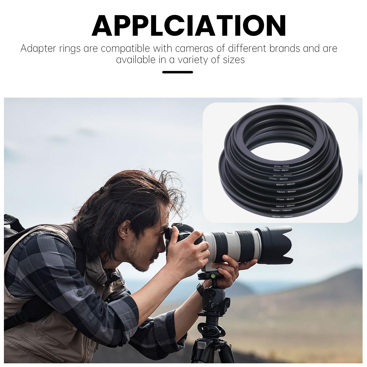 Adattatore per filtro ad anello in metallo, da 52 mm a 49 mm, anello in metallo, compatibile con tutti i filtri UV da 49 mm, CPL, ND, paraluce, lenti filettate, ecc