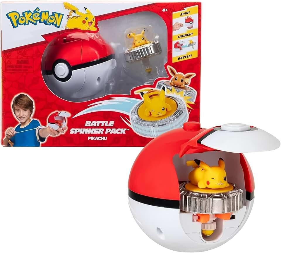 Pokemon Battle Spinning Top and Poke Ball Launcher| Pikachu