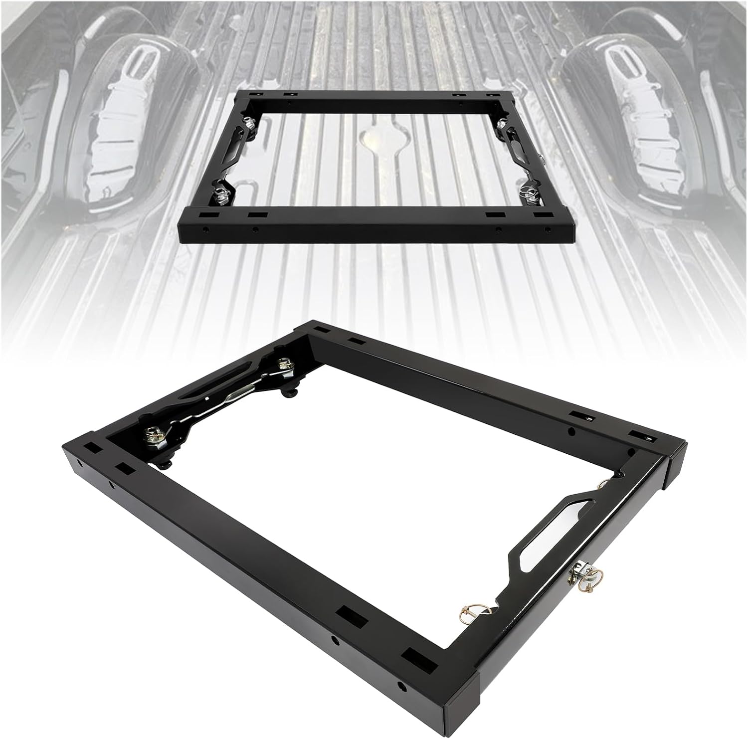 HECASA Fifth Wheel Rail Kit Mounting Adapter Compatible with 2011-2020 Ford F-250 F-350 Super Duty with Hitch Prep Package 5th Trailer Hitch Adapter w/ Handles