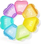MOLN HYMY Cute Weekly Pill Box 7 Day, Round Floral Pill Case Organizer 1 time a Day, Pill Container Once Daily, Large Medcine Dispenser for Vitamin/Fish Oil/Medication/Supplements (Milky White)