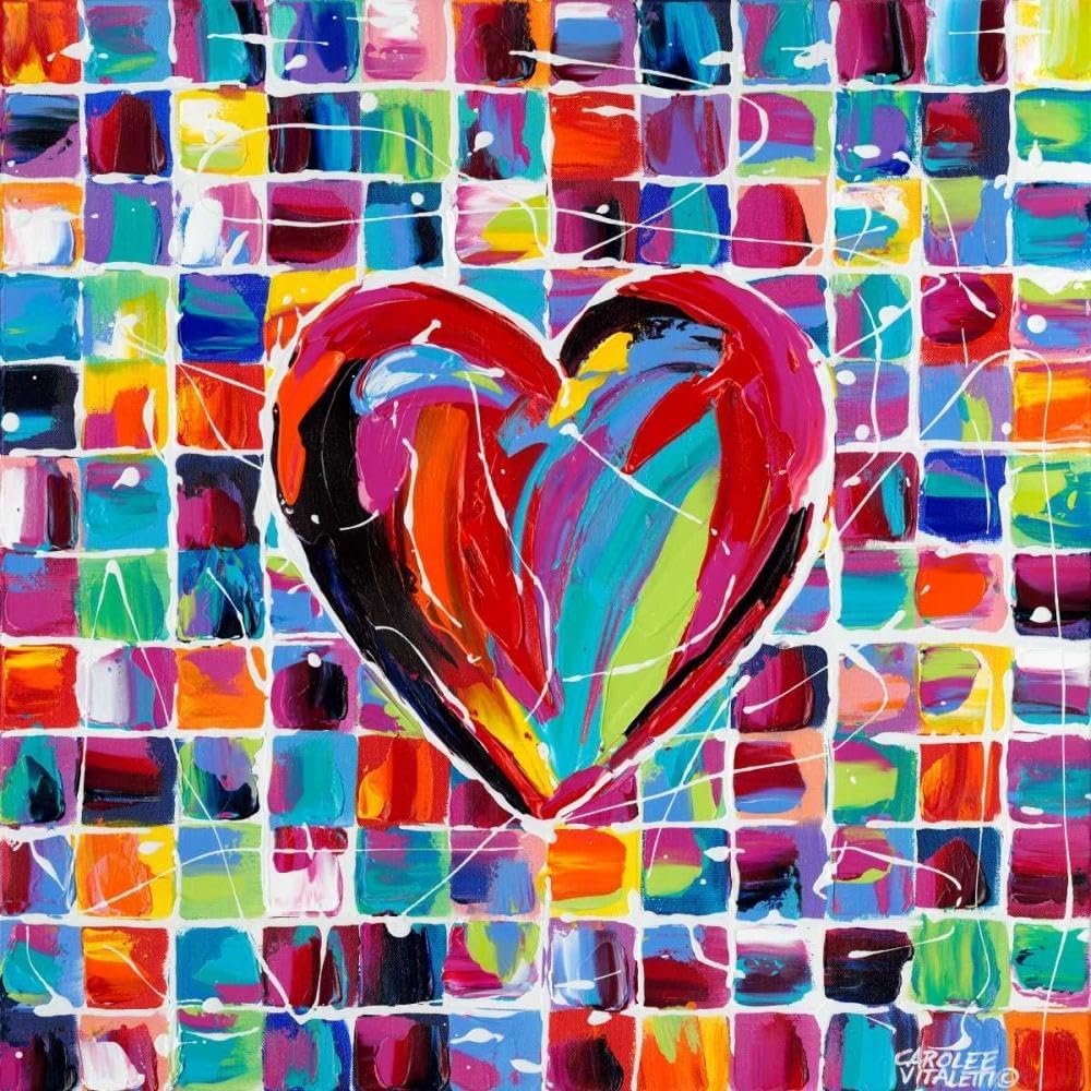 ArtDirect Hearts of a Different Color II Unframed Art Print Giclee Poster by Vitaletti, Carolee - Ready for Framing with Customization Sizes 8x8, 11x11, 16x16, 24x24, 36x36, and 48x48 Inches