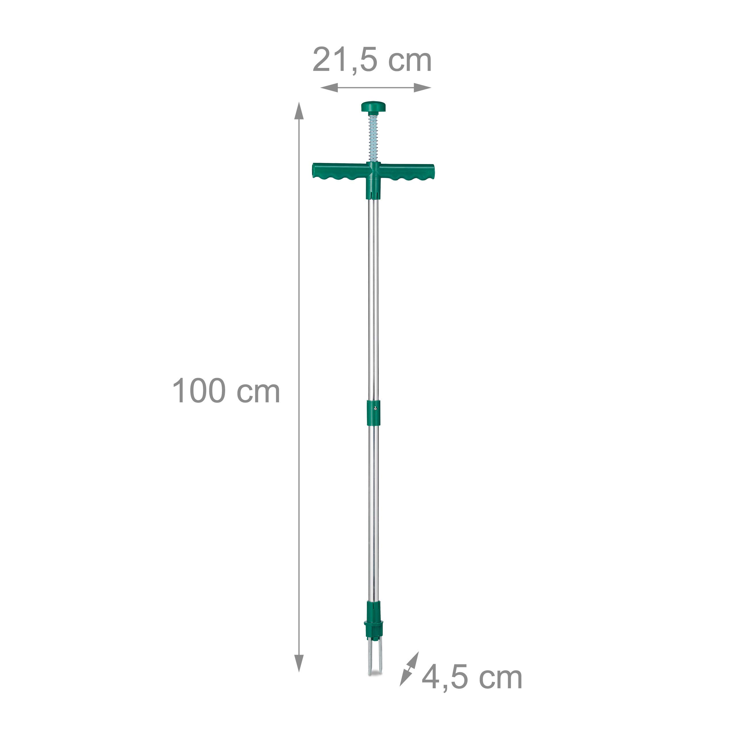 Relaxdays Estirpatore, Sarchiatore Manuale con Artigli in Acciaio a Molla, per Rimuovere le Erbacce, L 100 cm, verde