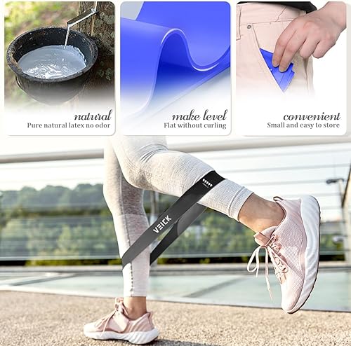 Miniatura 4 de VEICK Resistance Loop Exercise Bands, Elastic Workout Bands for Men Women, Set of 5 Different Resistance Levels Stretch Band for Home Fitness