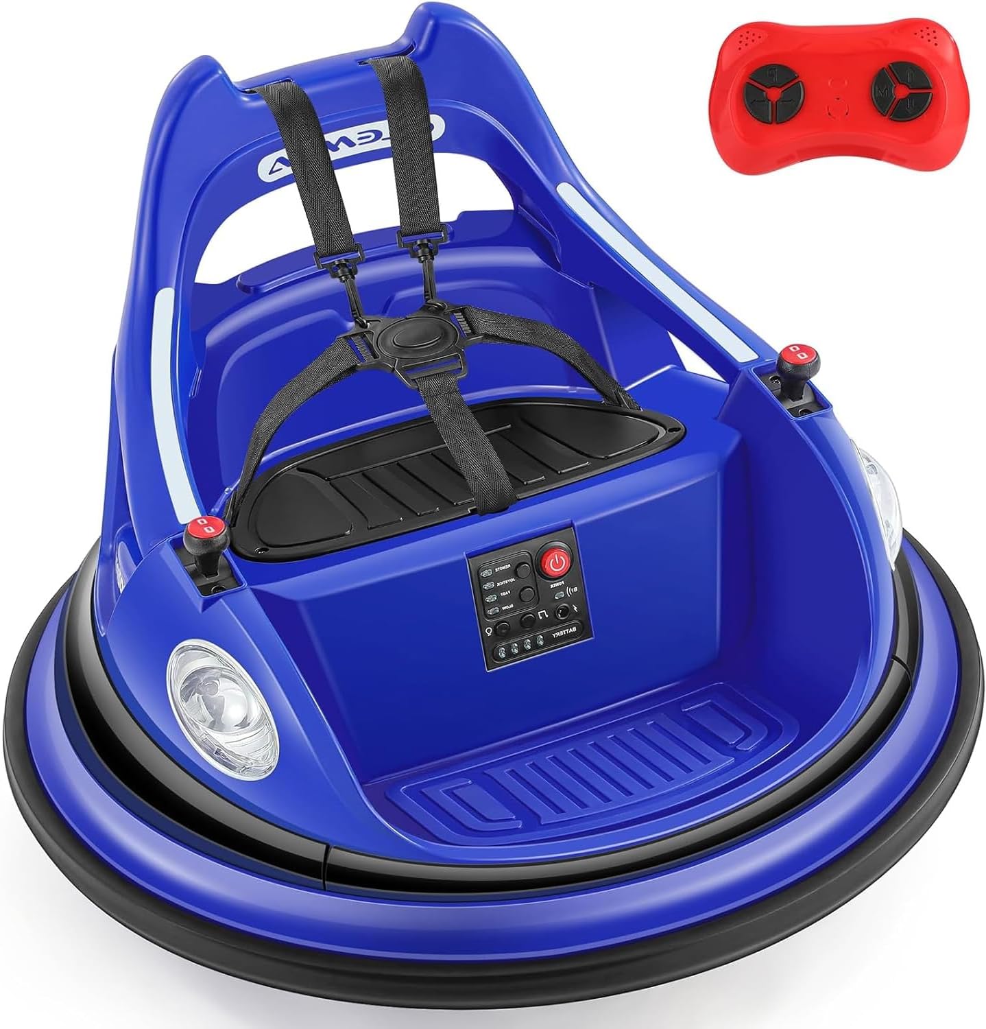ELEMARA Bumper Car for Kids,1.9mph Max,12V Toddler Ride on Toys with Remote Control,2-Speed,2 Playing Modes,360 Degree Spin,Bumping Toy Gifts W/Bluetooth,5 LED Lights Modes,DIY Stickers,Pink