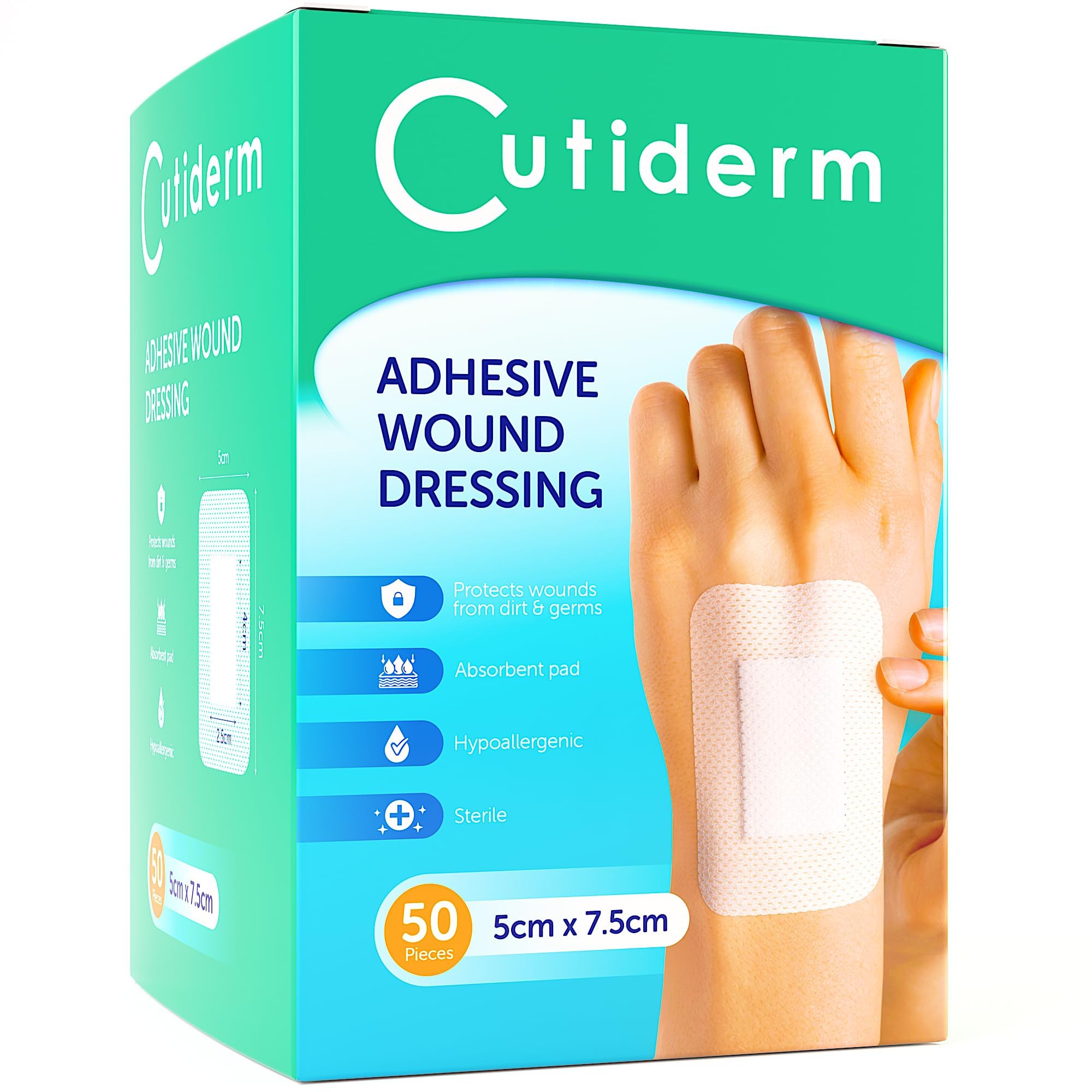 Cutiderm Sterile Adhesive Wound Dressing 5cm x 7.5cm - Box of 50
