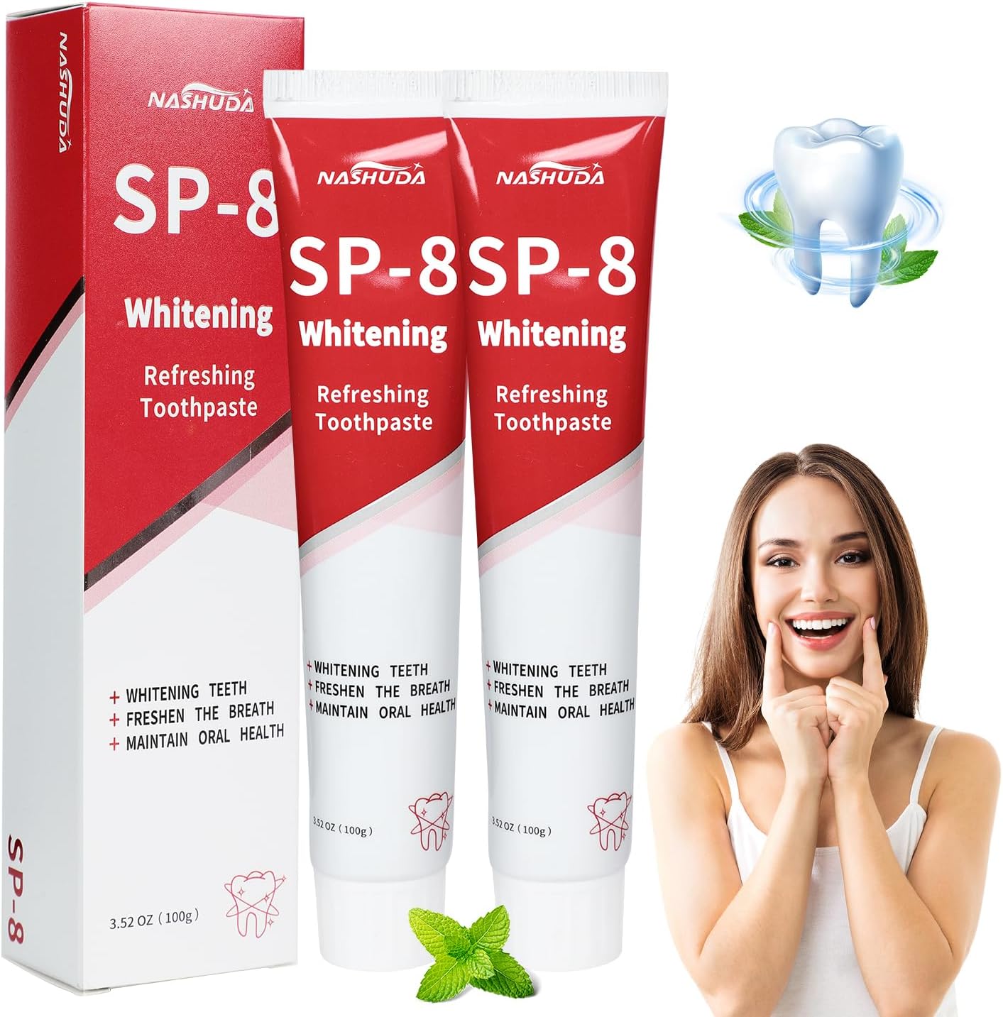 SP-8 Ultra Whitening Toothpaste, SP8 Probiotic Toothpaste, Sp 8 Toothpaste, Fresh Breath, Deep Cleaning Care(2PCS)
