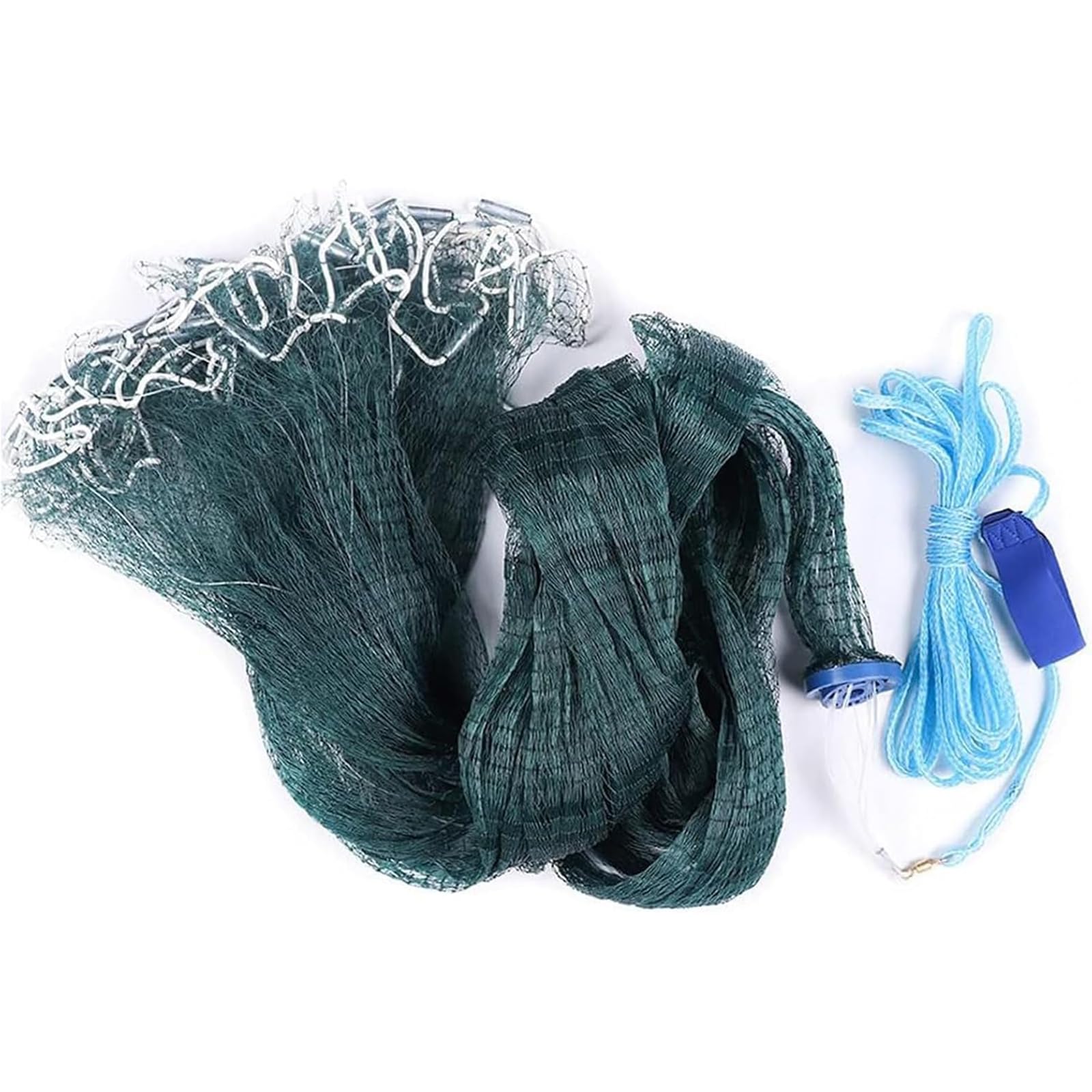 Multifilament Fishing Net Hand Throw Fishing Cast Net for Bait with Iron Pendant Outdoor Nylon Sturdy Portable and Durable (7ft)