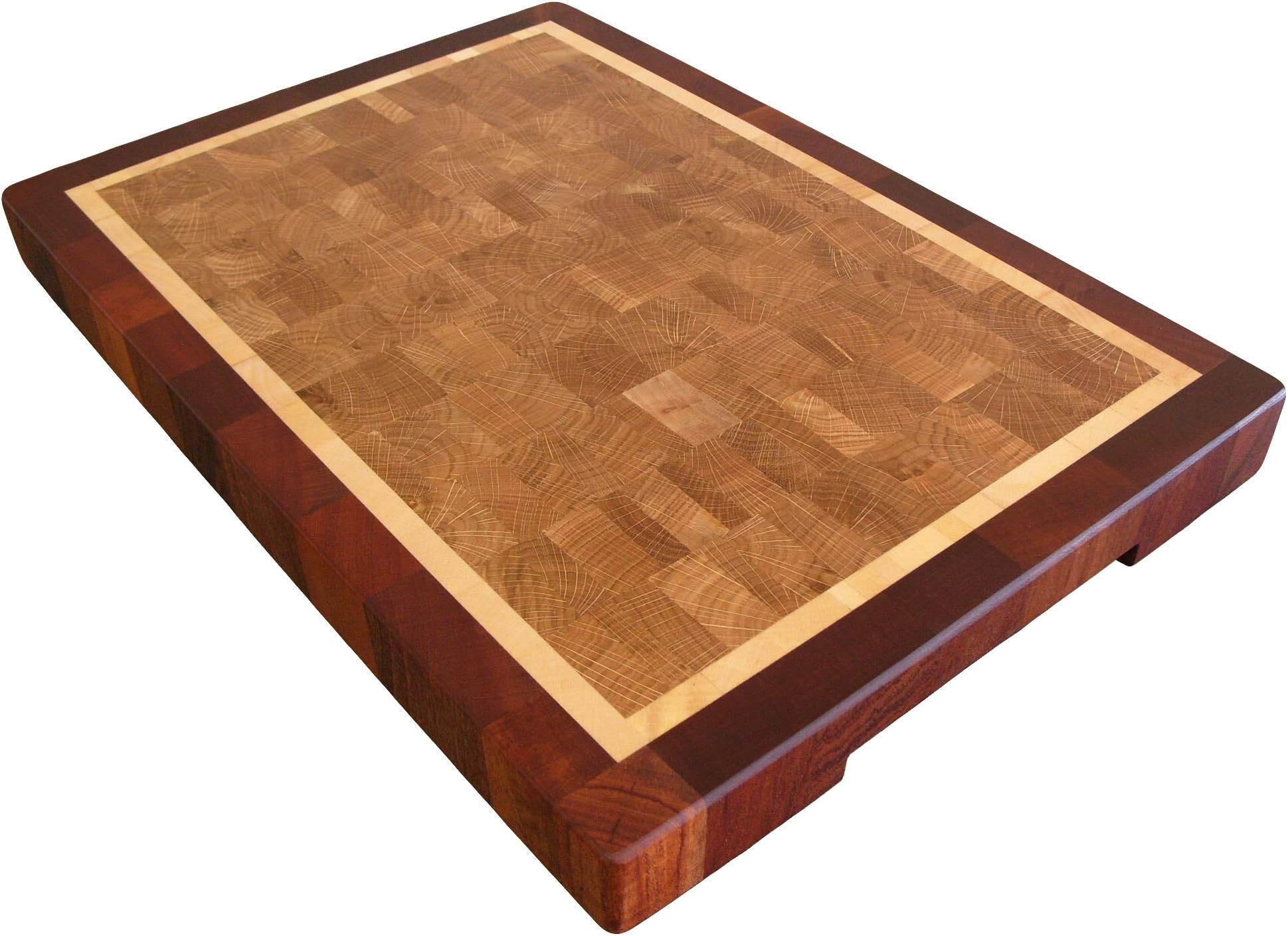Wooden, Handmade, Large Cutting Board End Grain, with Feet, Butcher Block, Chopping Board, Chopping Block, Perfect Gift, Kitchen (15" x 10" x 1.6" || 38 x 25,5 x 4 cm)