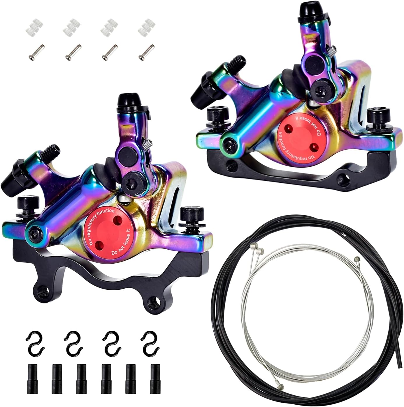 Hydraulic Brake Caliper, HB-100 Line Pulling Hydraulic Disc Brake Calipers Alloy Mountain Bike Hydraulic Disc Brakes Front Rear Caliper Brake Cable Set for MTB, Mountain Bike, E-Bike