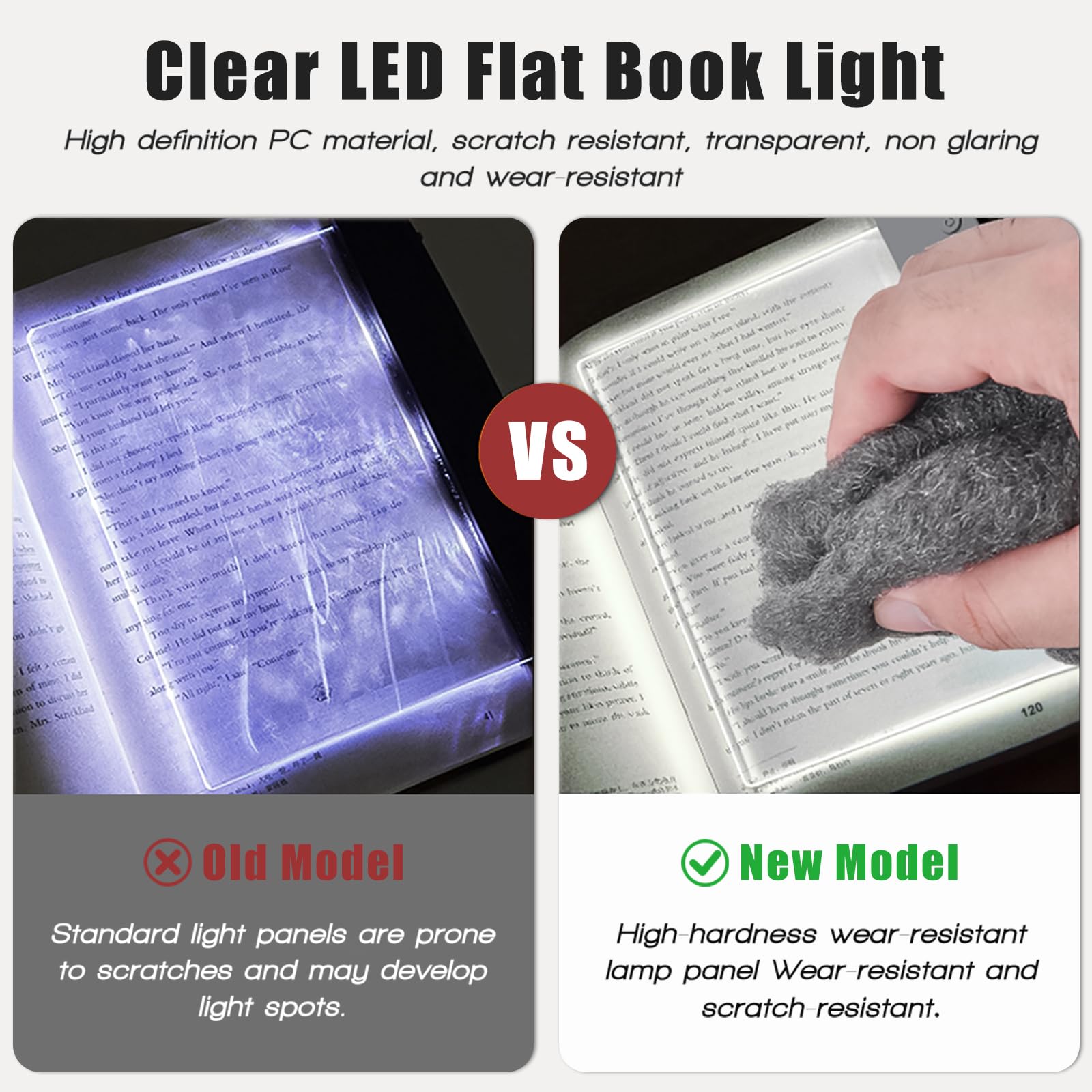 Luce LED per libri e luce notturna 2 in 1, ricaricabile tramite USB, per libri a letto, 3 modalità di colore, oscuramento continuo della luminosità, timer di spegnimento automatico, lettura