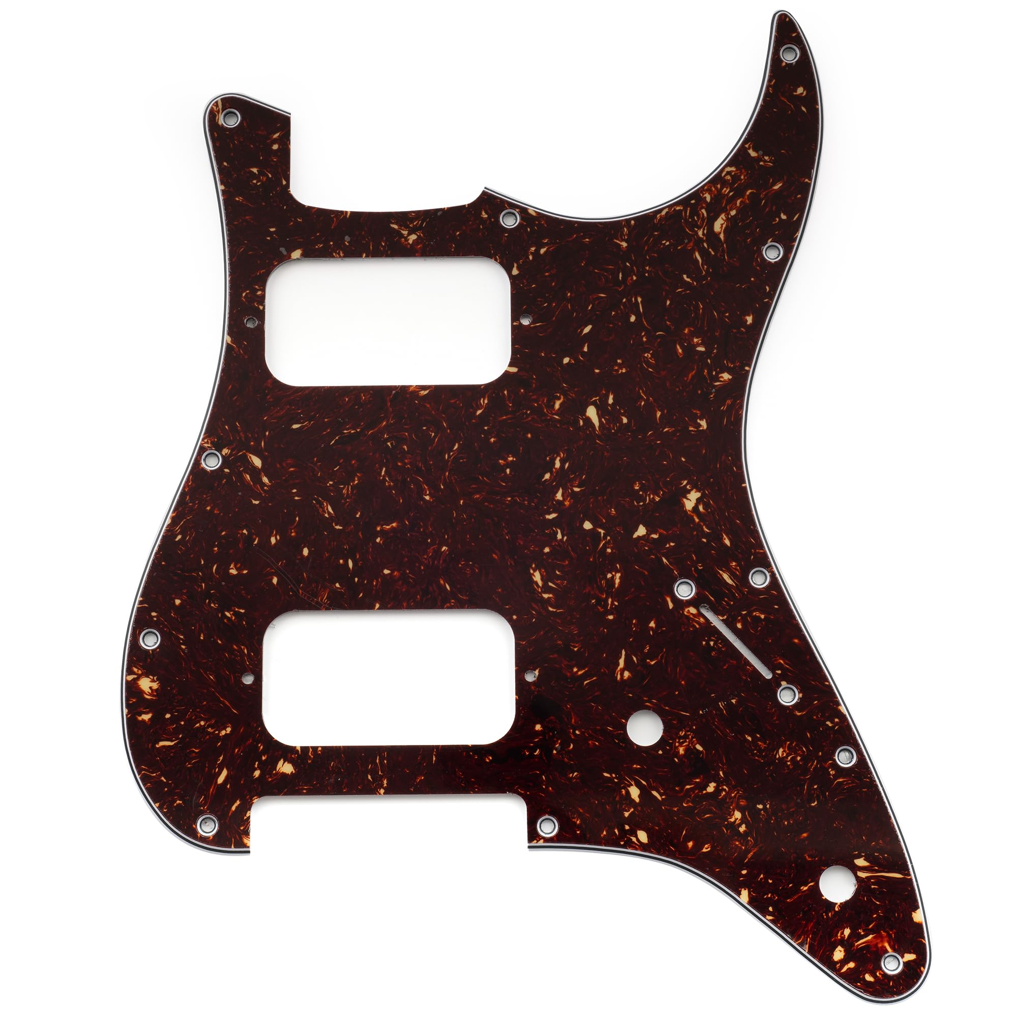 Musiclily Pro 11 Holes ST HH Guitar Pickguard with Round Corner Uncovered Humbucker 2-Pot Layout for Fender Squier Strat Style Electric Guitar