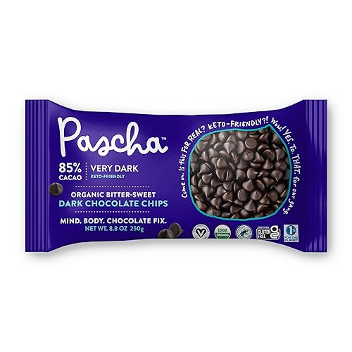 Pascha Chips de chocolate para hornear, 85% Caca, 8.8 onzas