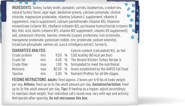 The Honest Kitchen Human Grade Grain Free Minced Turkey in Bone Broth Gravy Wet Cat Food, 2.8 oz x12