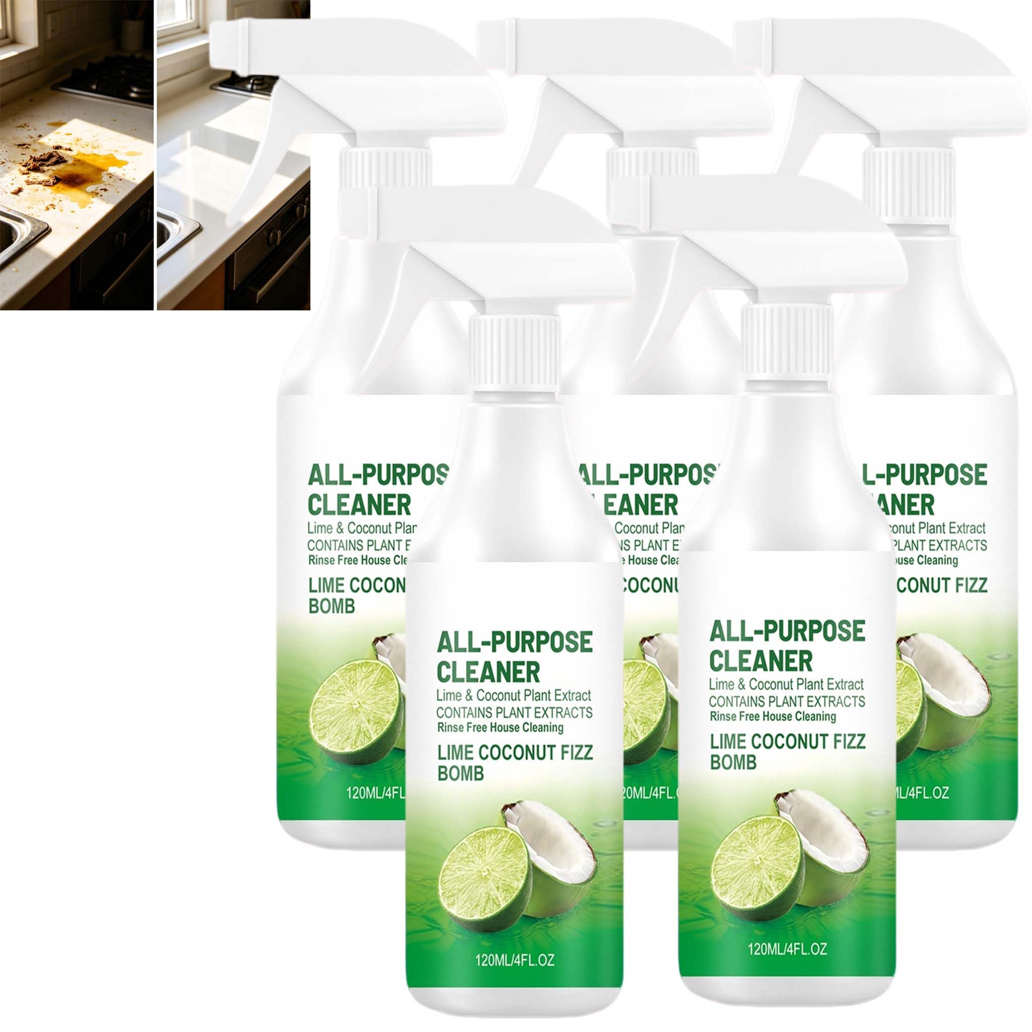 Limpiador multiusos concentrado con aroma a limón natural, spray limpiador y desengrasante para cocina, limpiador para cocina y baño, desengrasante multiusos refrescante, limpiador para superficies de