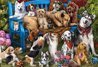 Vermont Christmas Company Patio Pups Jigsaw Puzzle 100 Piece, Large Pieces Perfect for Kids and Seniors