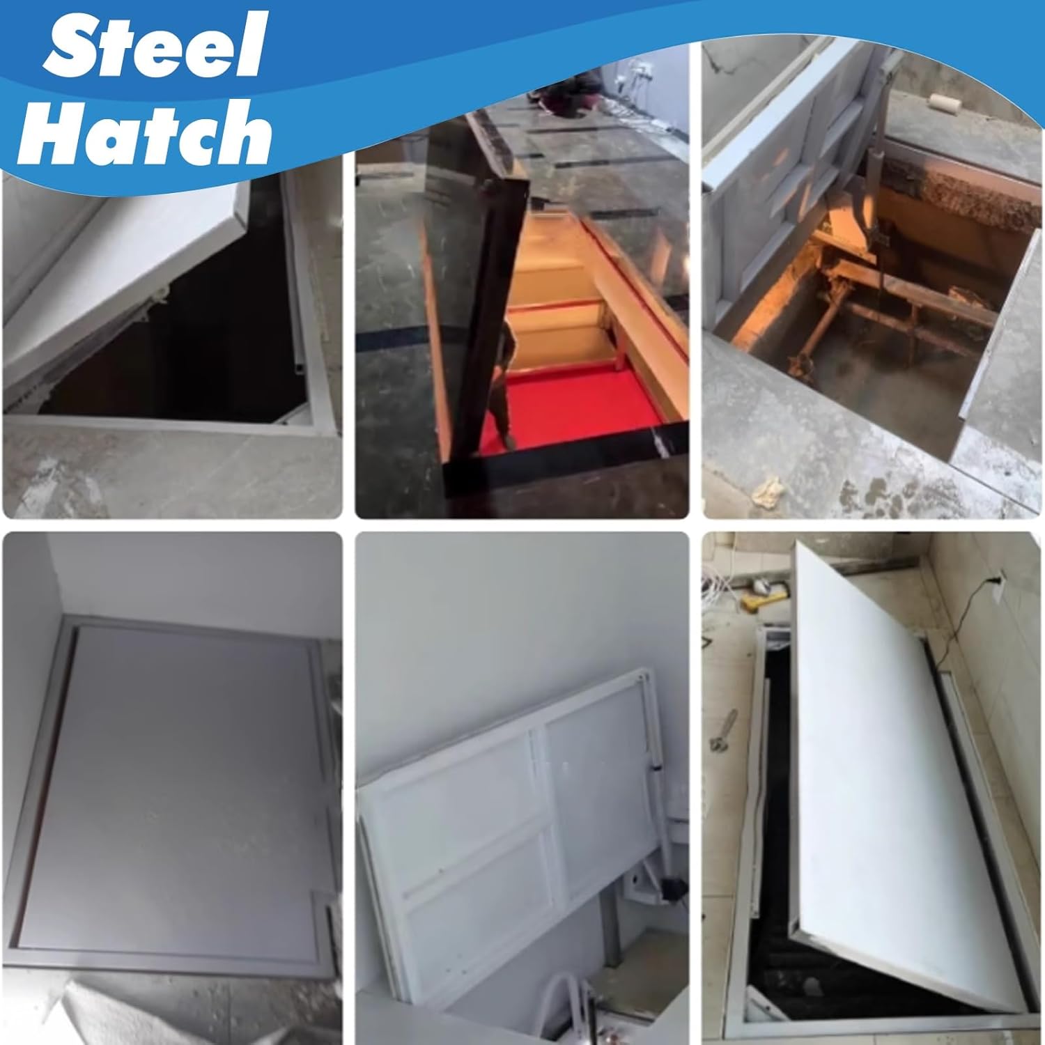 Heavy Duty Flush Floor Hatch - Removable Maintenance Storage Cover with Suction Cup Opener & Inner Handle for Crawl Space Access