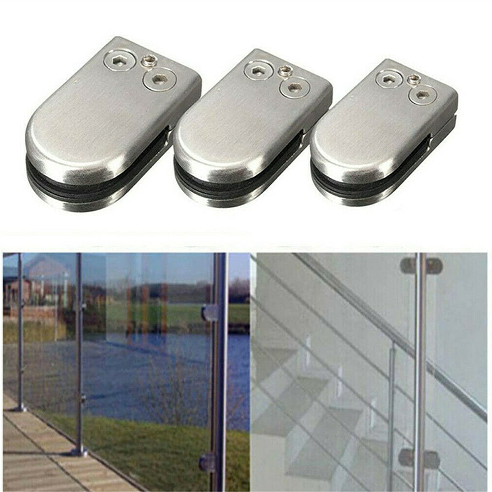 Conectores de vidrio 4/8 Uds. Soportes de soporte for estantes redondos abrazaderas Clips for tornillo ajustable acrílico de madera de vidrio de 6-12mm(8pcs L)