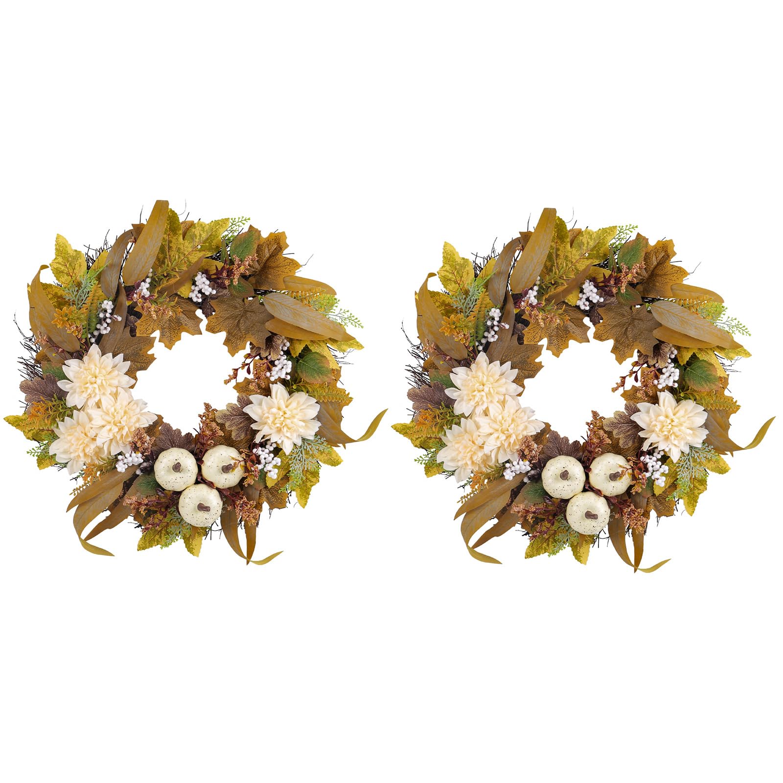 Artificial Autumn Wreath for Front Door Farmhouses Garden, Harvest with Pumpkins Thanksgiving Party Decorations Wedding Decoration