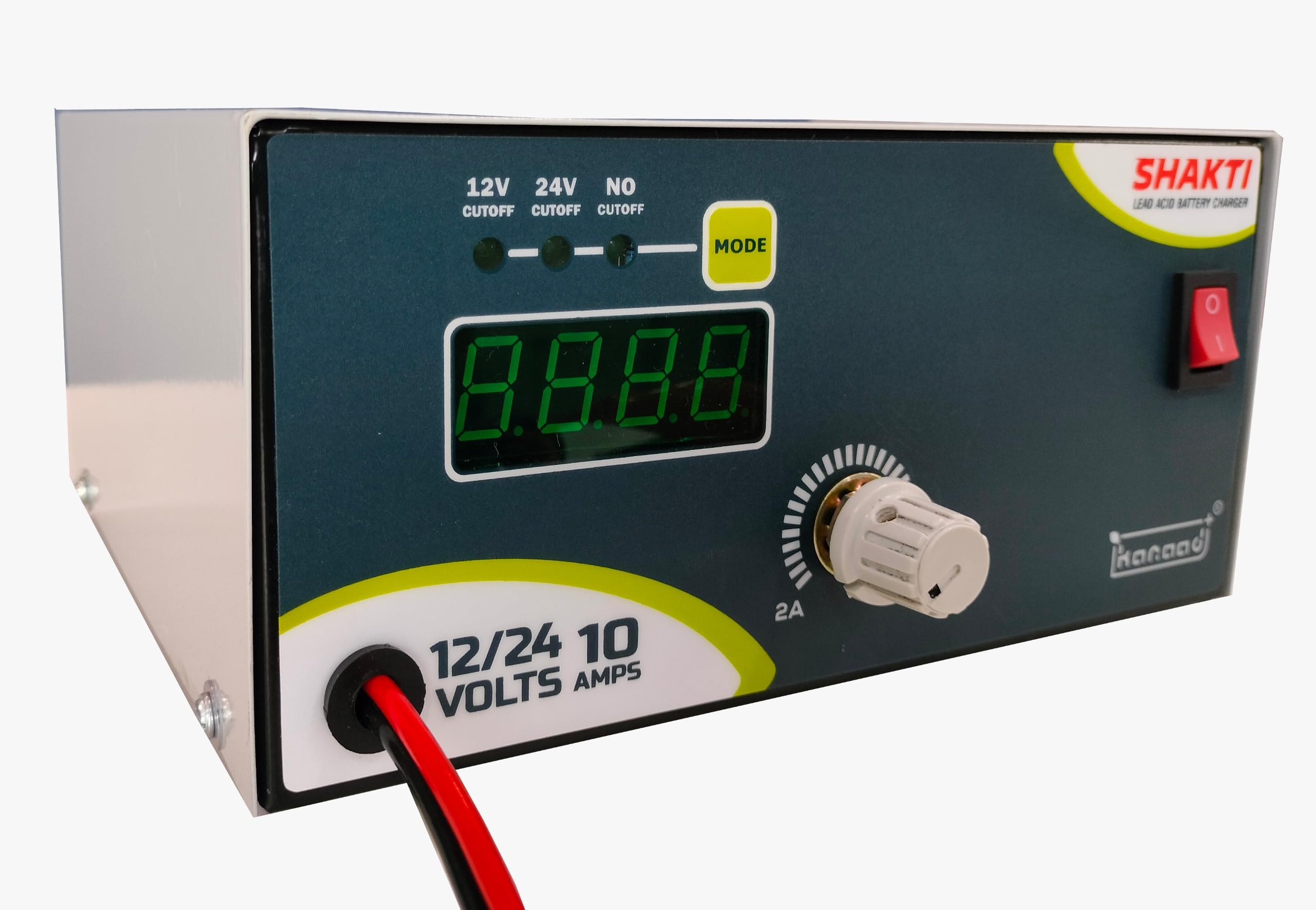 Shakti Smart Battery Charger, 12-24V, 10A, for Lead Acid Car and Inverter Batteries with Auto Cut-Off, Reverse Polarity Protection (with Auto Cut-Off)