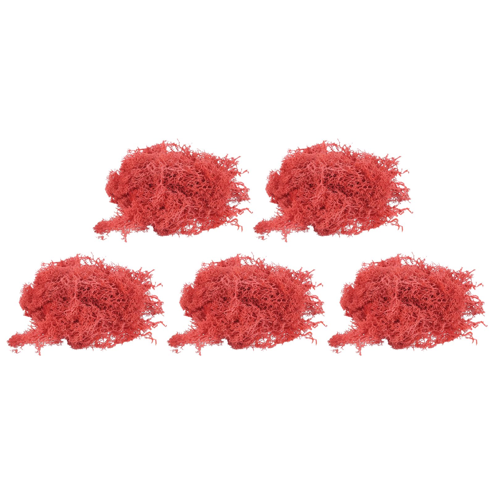 sourcing map 5pcs 2.08 OZ Moss Fake Craft Moss Artificial Moss Natural Preserved Moss for Craft Arts Floral DIY Project Wall Wedding Garden Patio Table Terrariums Decoration(Deep Red)