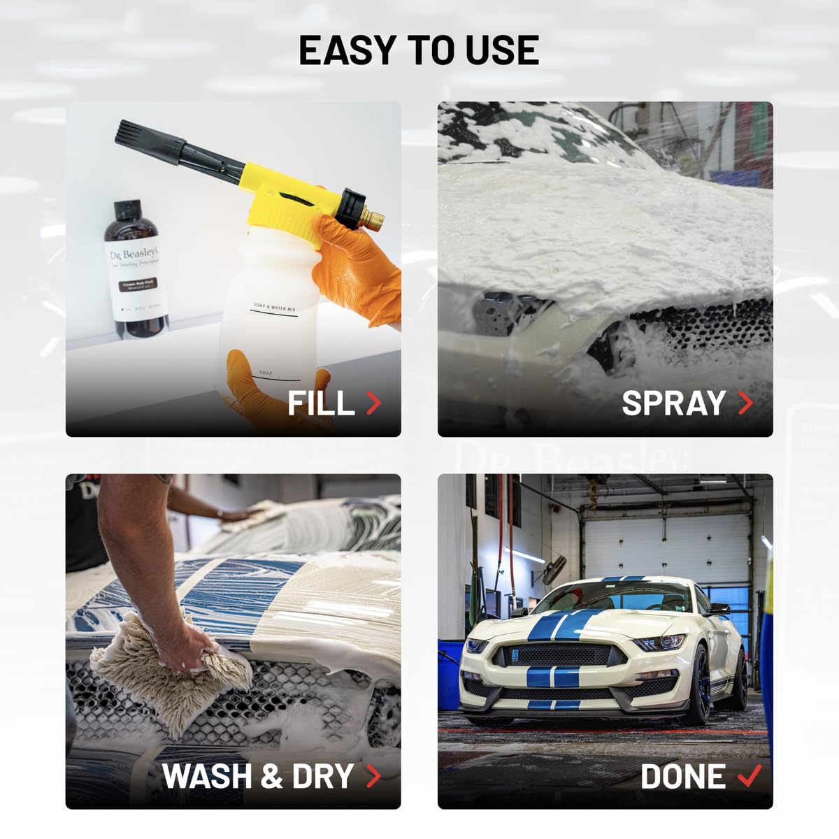 Dr. Beasleys Premium Body Wash for Autos 12 fl oz - Leaves a Brilliant Shine pH Balanced Formula Foams Thick Prevents Scratches Wont Dry Hands Biodegradable product thumbnail 8