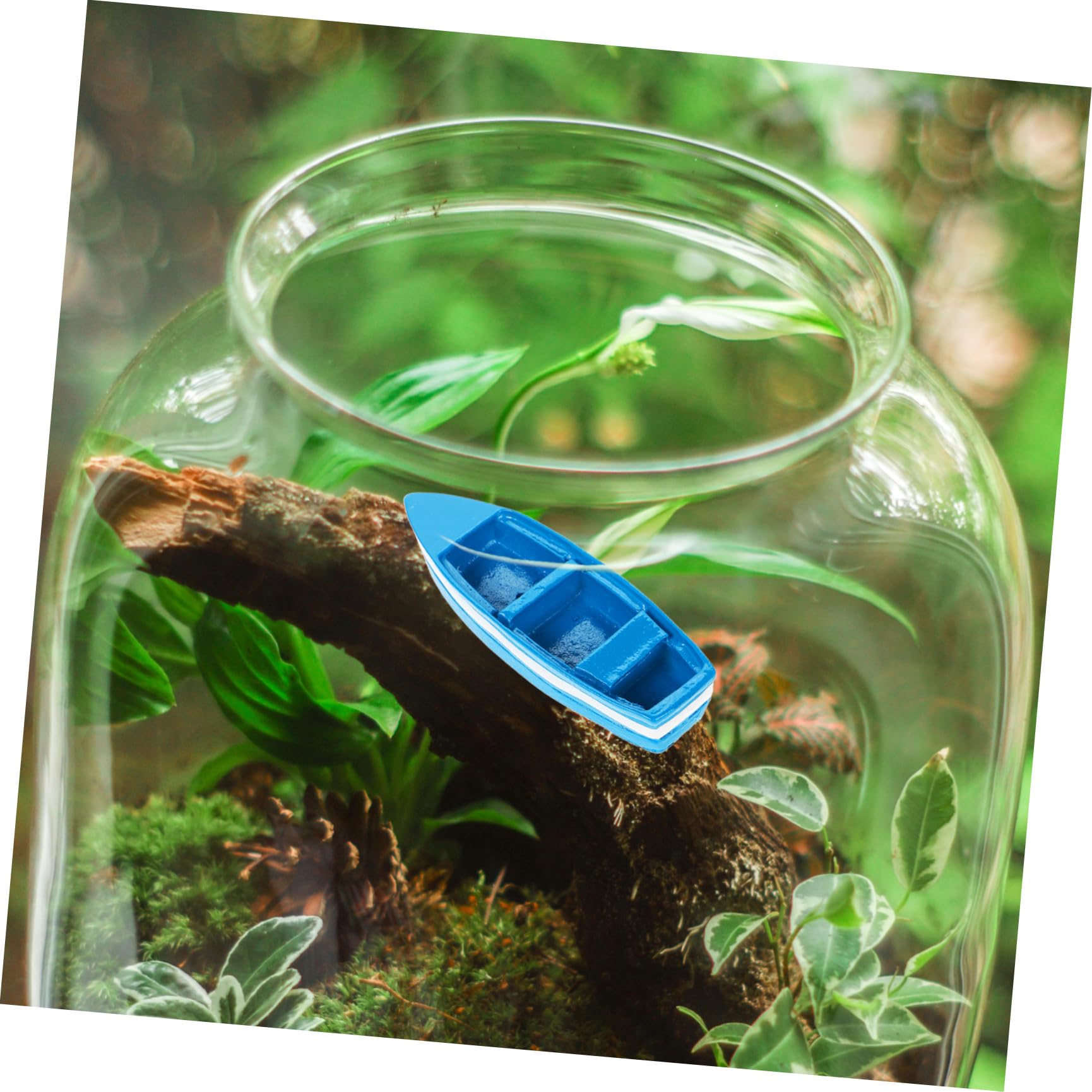 Homoyoyo Barca Miniatura Blu in Resina 6 Pezzi Decorazione Spiaggia per Casa Bambole e Accessori Paesaggio Micro Decorativo