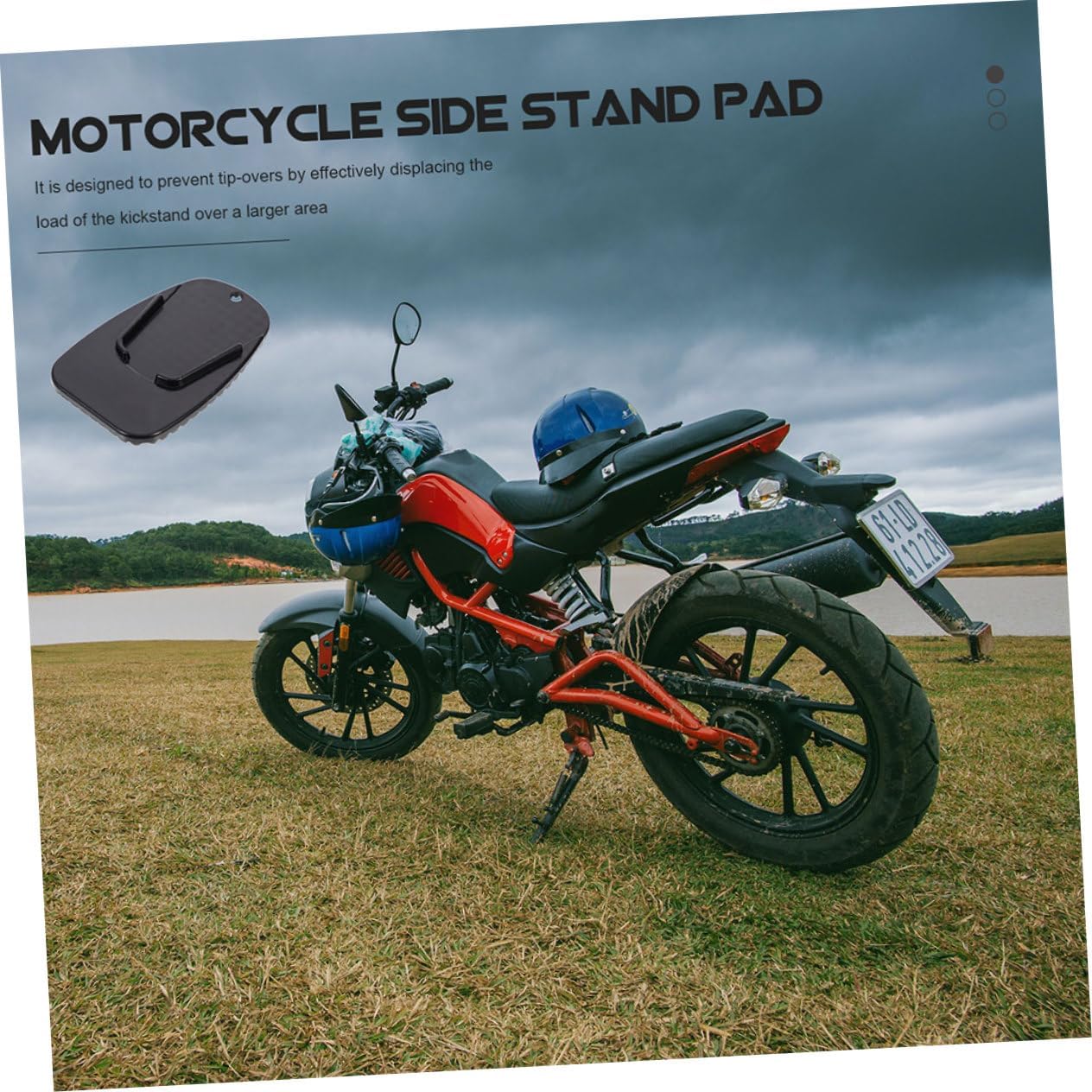 2pcs Motorcycle Side Stand Pad - Kickstand for Enhanced Stability Soft Ground Grass and Hot Pavement Material for
