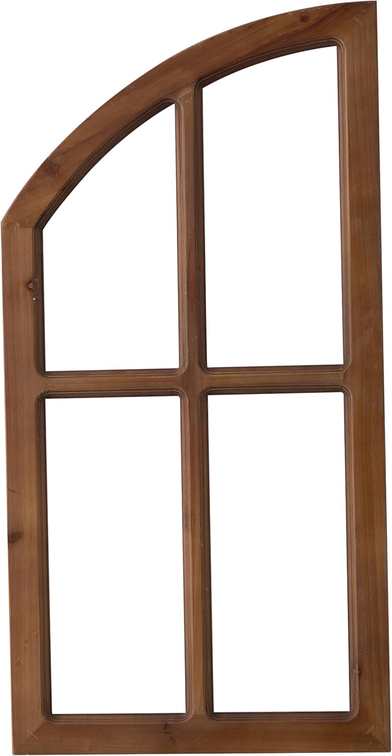 Sintosin Farmhouse Arched Window Frame Wall Decor 30 Inch Tall, Set of 2 Hanging Burning Finished Wooden Window Pane above Bed Wall Art, Rustic Home Decor for Living Room Fireplace Entryway Hallway