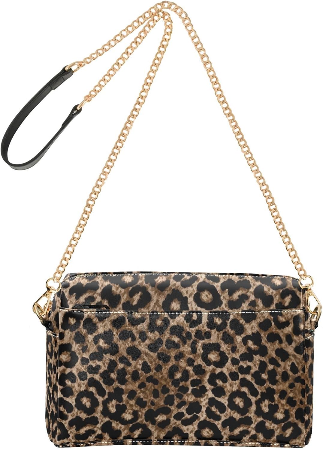 Leopard Crossbody Bags Purses for Women Brown Leather Handbag Shoulder Bag Wallets for Travel - Image 4