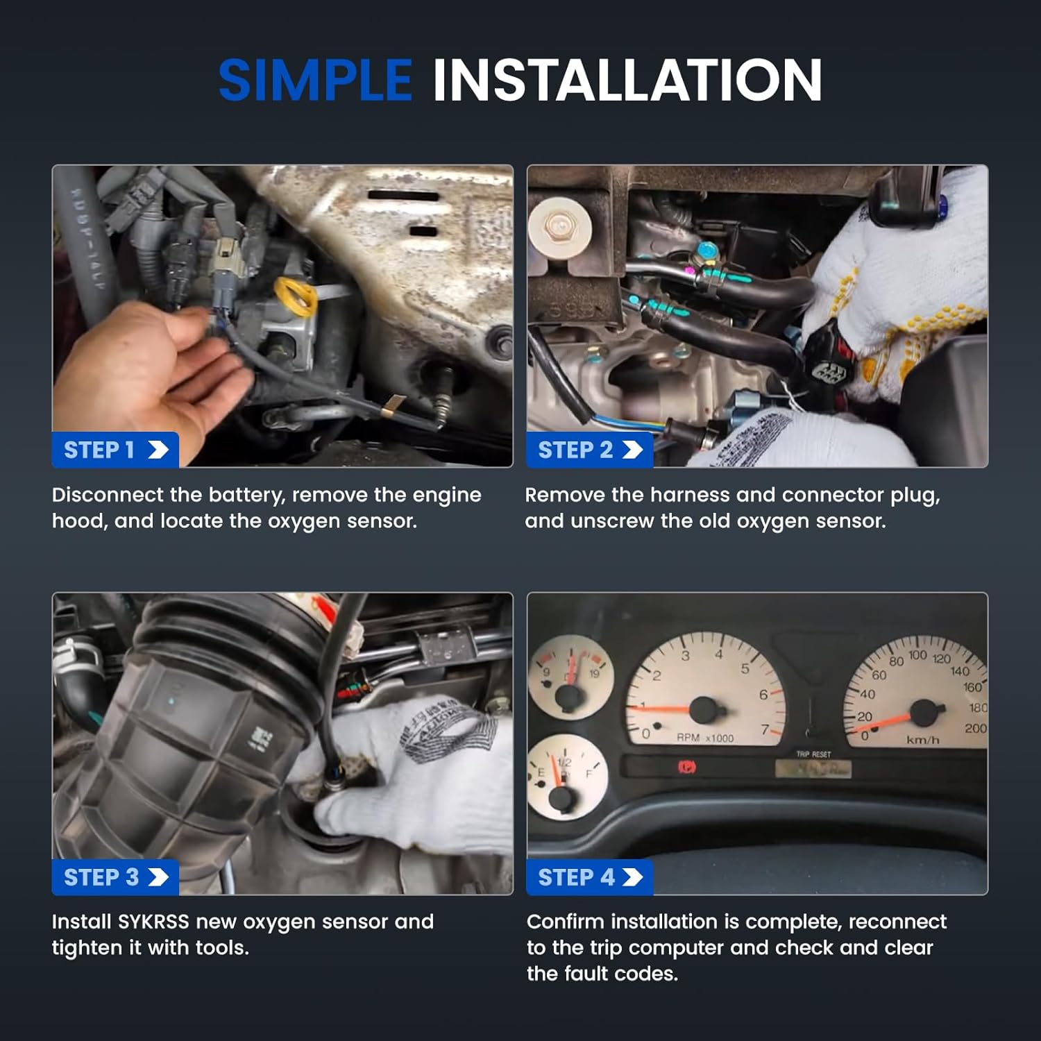 Oxygen O2 Sensor 234-4457 Upstream & Downstream Compatible with Mini Cooper 2002-2008 1.6L L4 Oxygen Sensor for 11780872674, 250-24775, 350-34640, 556259, 2PCS