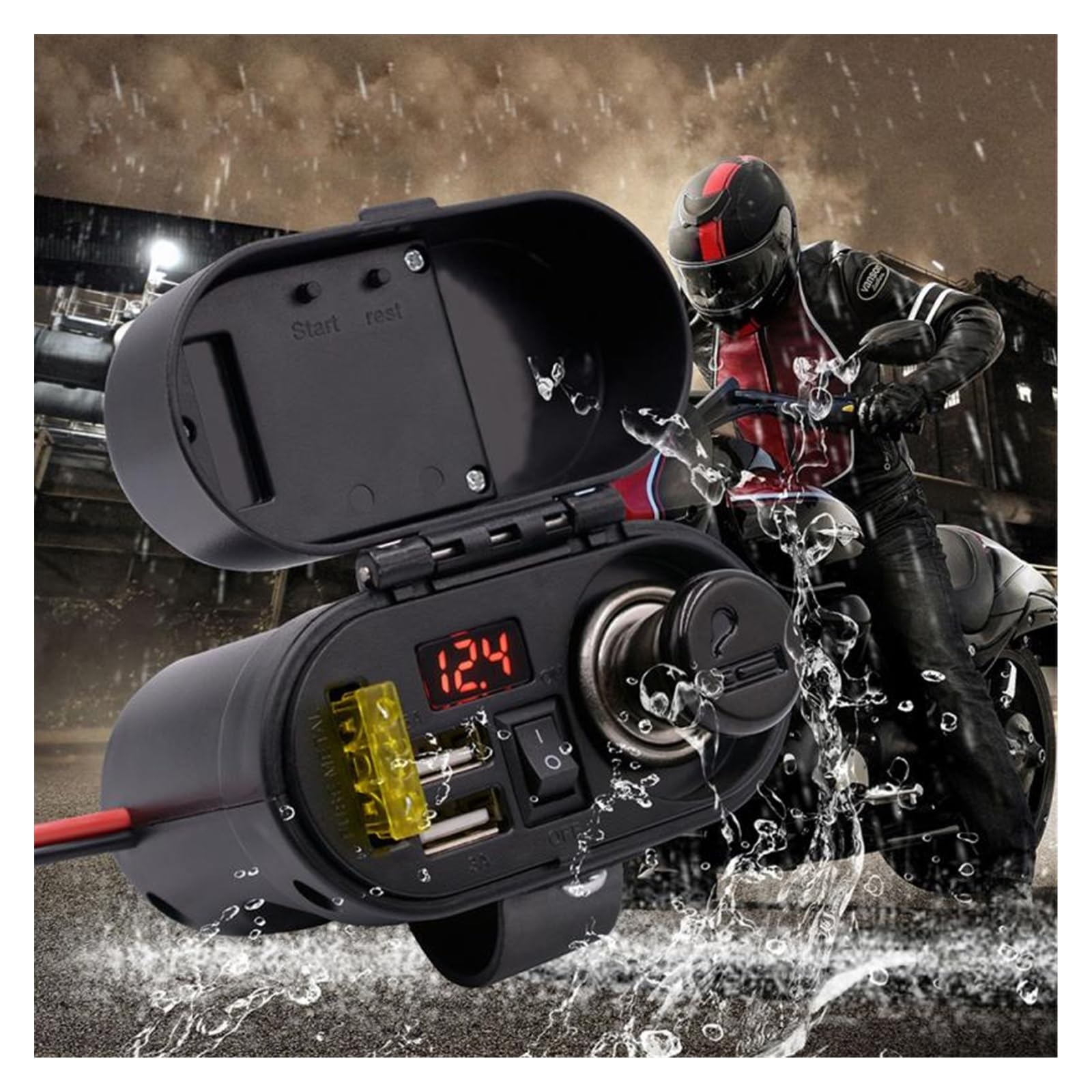 MORREZ Kit Presa Moto Forniture Impermeabile Accendisigari Caricatore USB