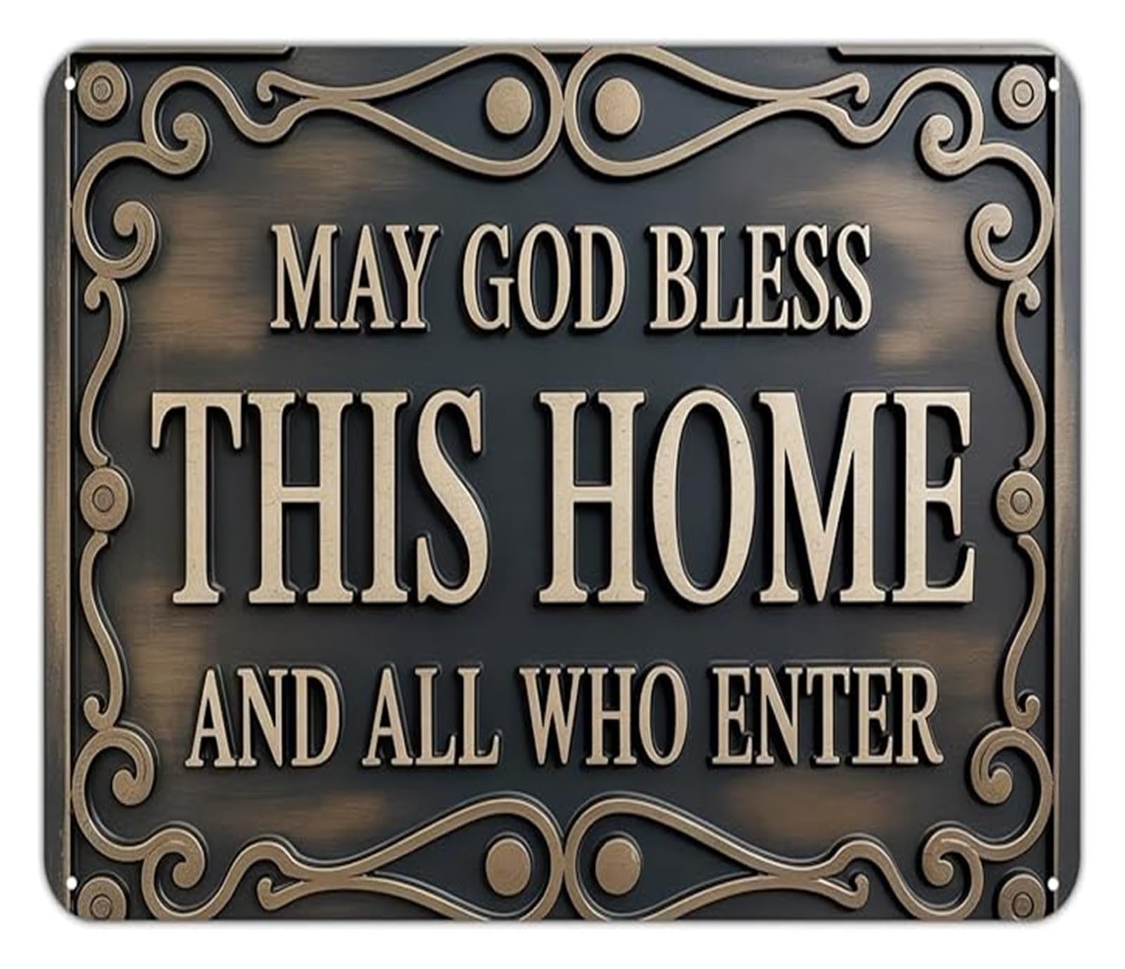 EKFBQBGW Rustic Home Blessing Sign Vintage Metal Tin Sign for Living Room Wall Decor Entryway Porch Farmhouse Inspirational 8 X 12 in
