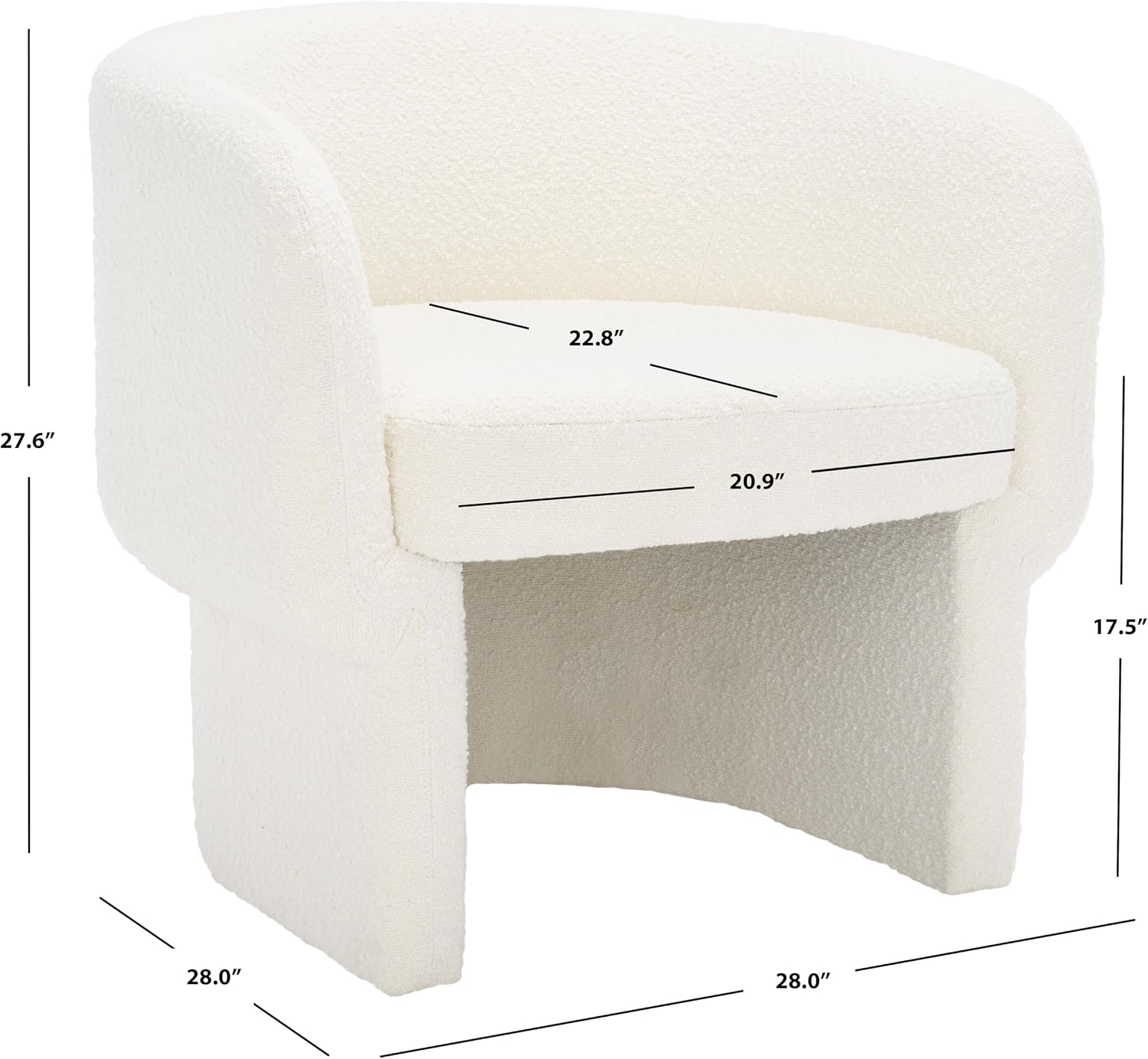 SAFAVIEH Couture Collection Kellyanne Modern Ivory Boucle Dining Chair (Fully Assembled)