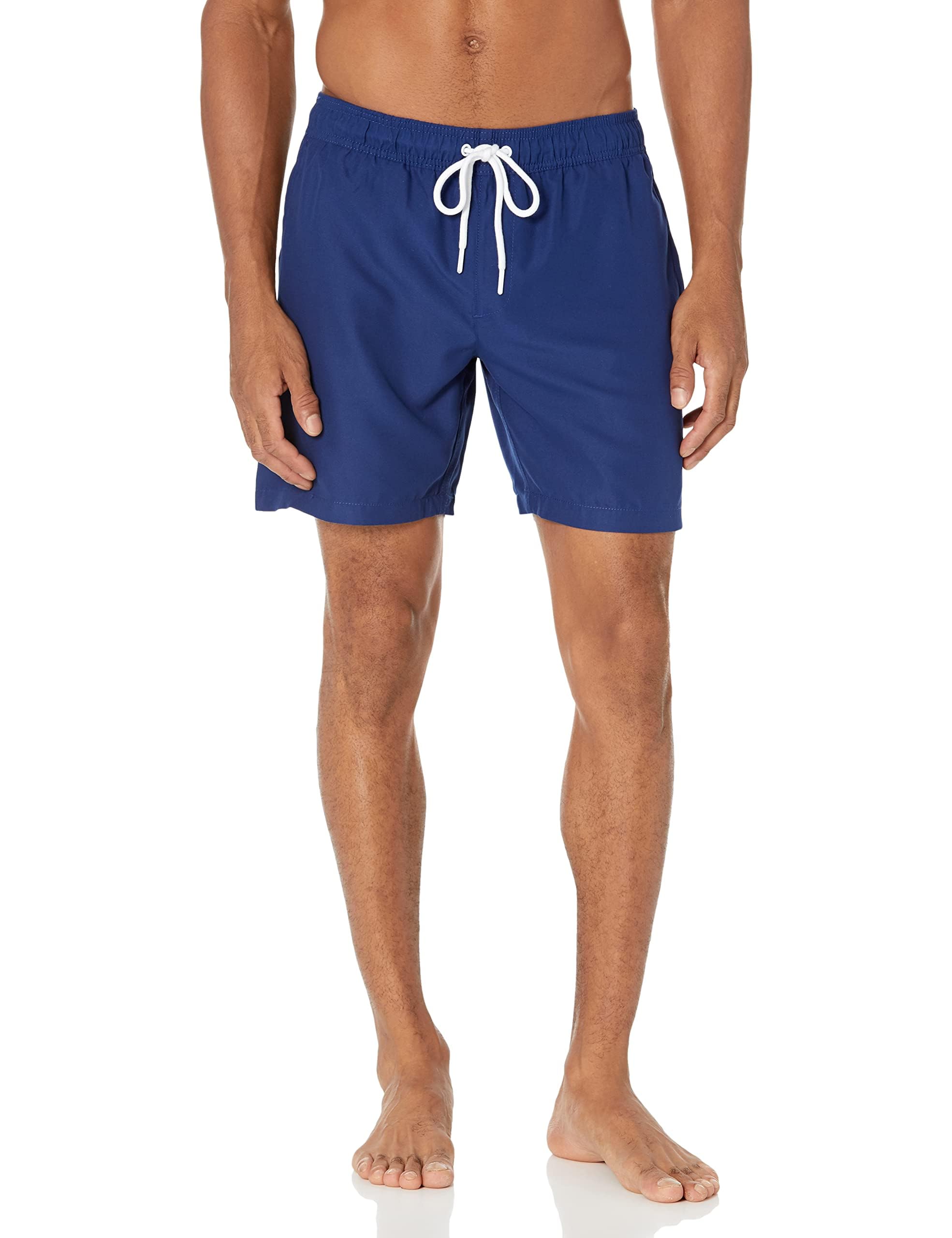 Amazon Essentials Herren Badeshorts - Badehose Herren Kurz mit Netzfutter, Taschen und Kordelzugverschluss