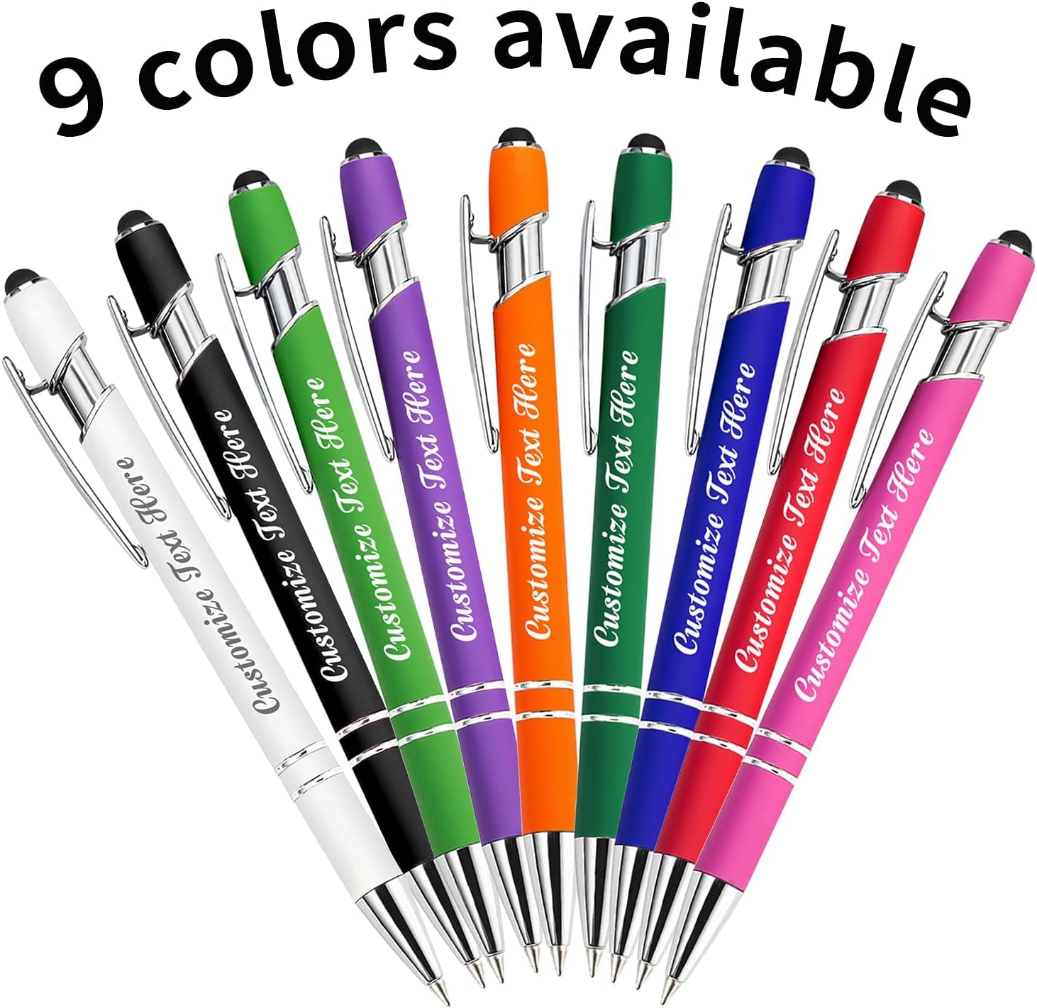24 Pcs Personalized Pens Custom Ballpoint Pens with Name Logo Customized Ink Pens with Business Name Pen Name Engraved for Women Men Graduation Wedding Christmas Gift