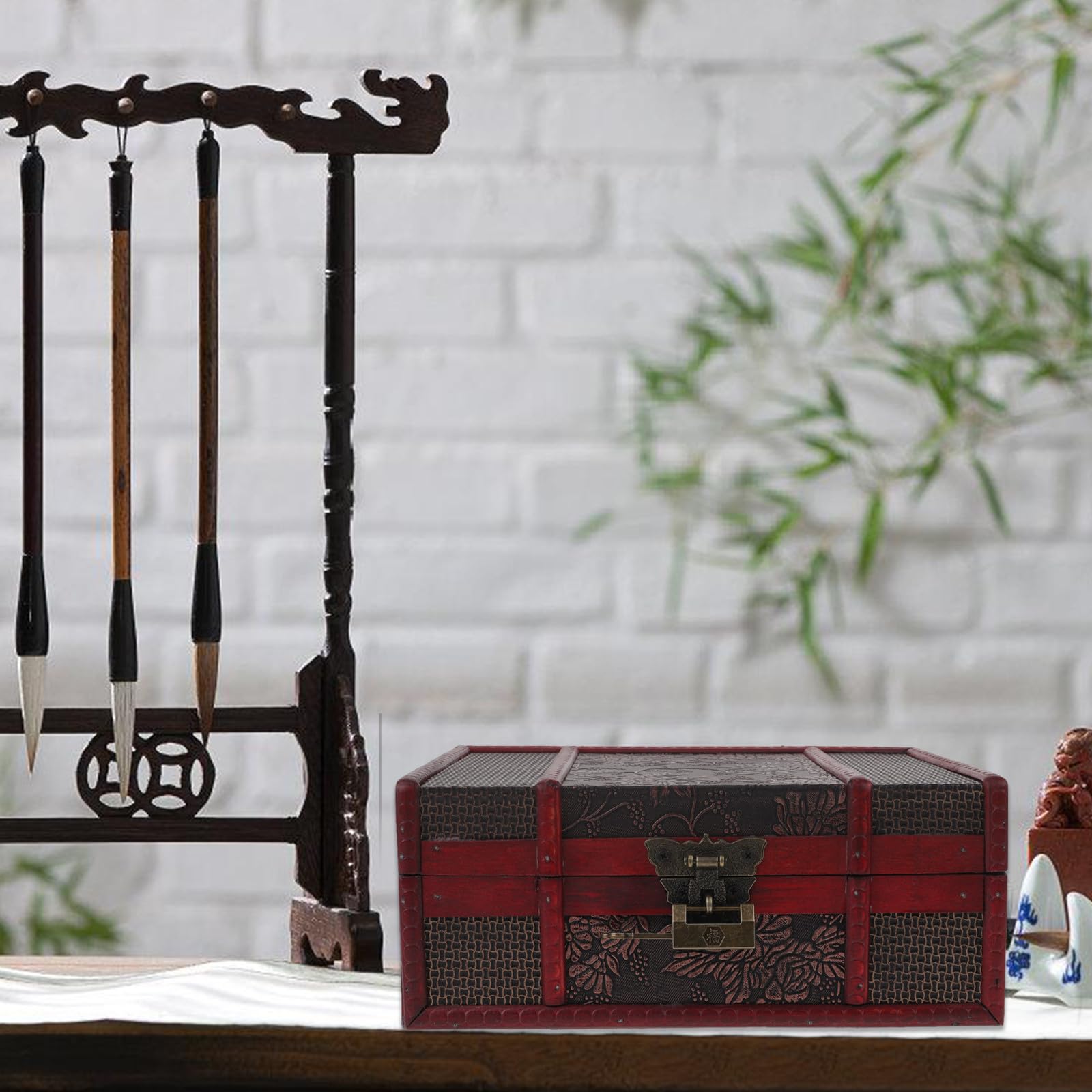 Alasum Bibelbox mit Schloss Dekorative Aufbewahrungsbox für Schmuck und Kleinigkeiten Vintage Holzbox Schützende Haushaltsbox für Zuhause und Kirche