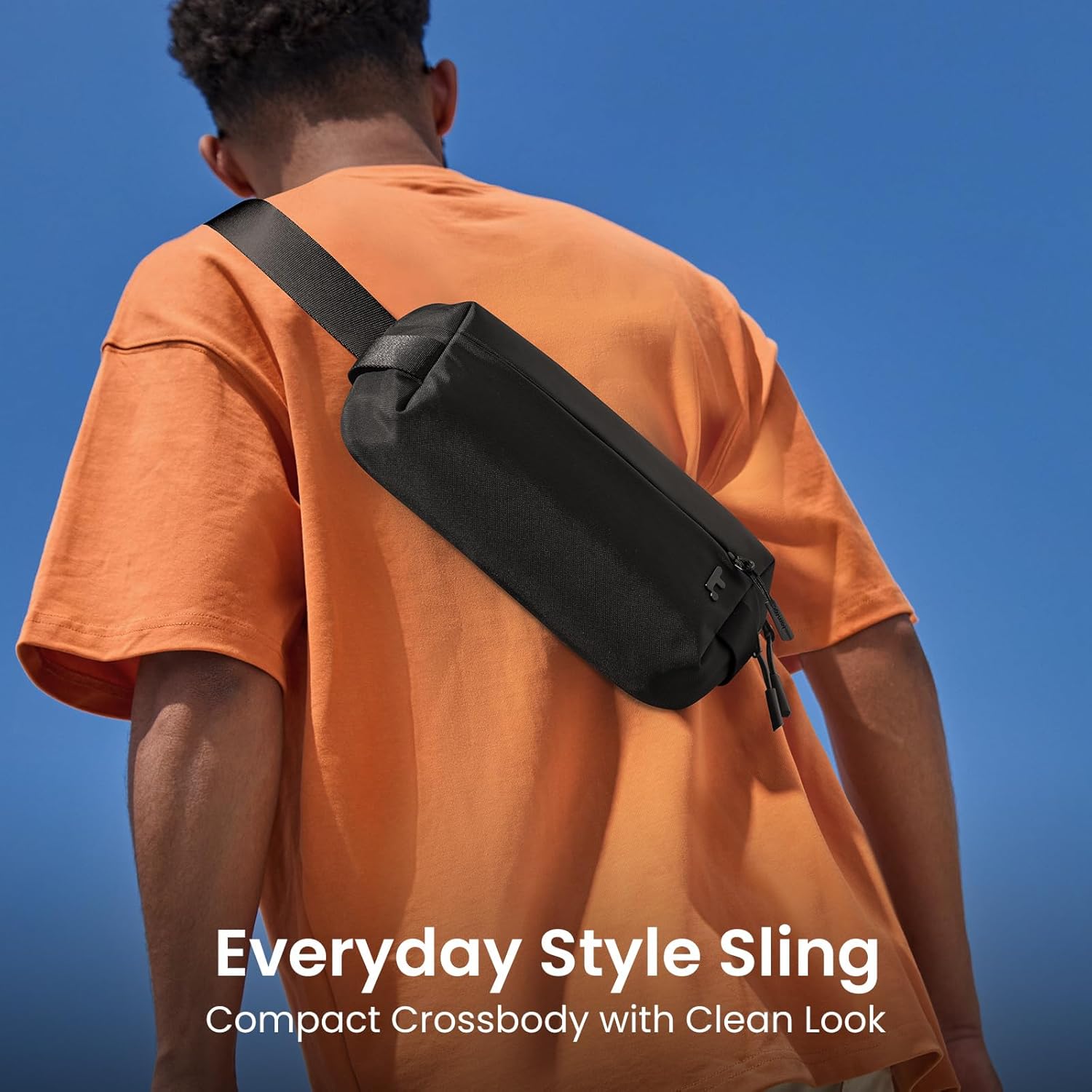 tomtoc Compact EDC Sling Bag, Minimalist Chest Shoulder Backpack Crossbody Bag for Men Women, Lightweight Carry Casual Bag - Image 9