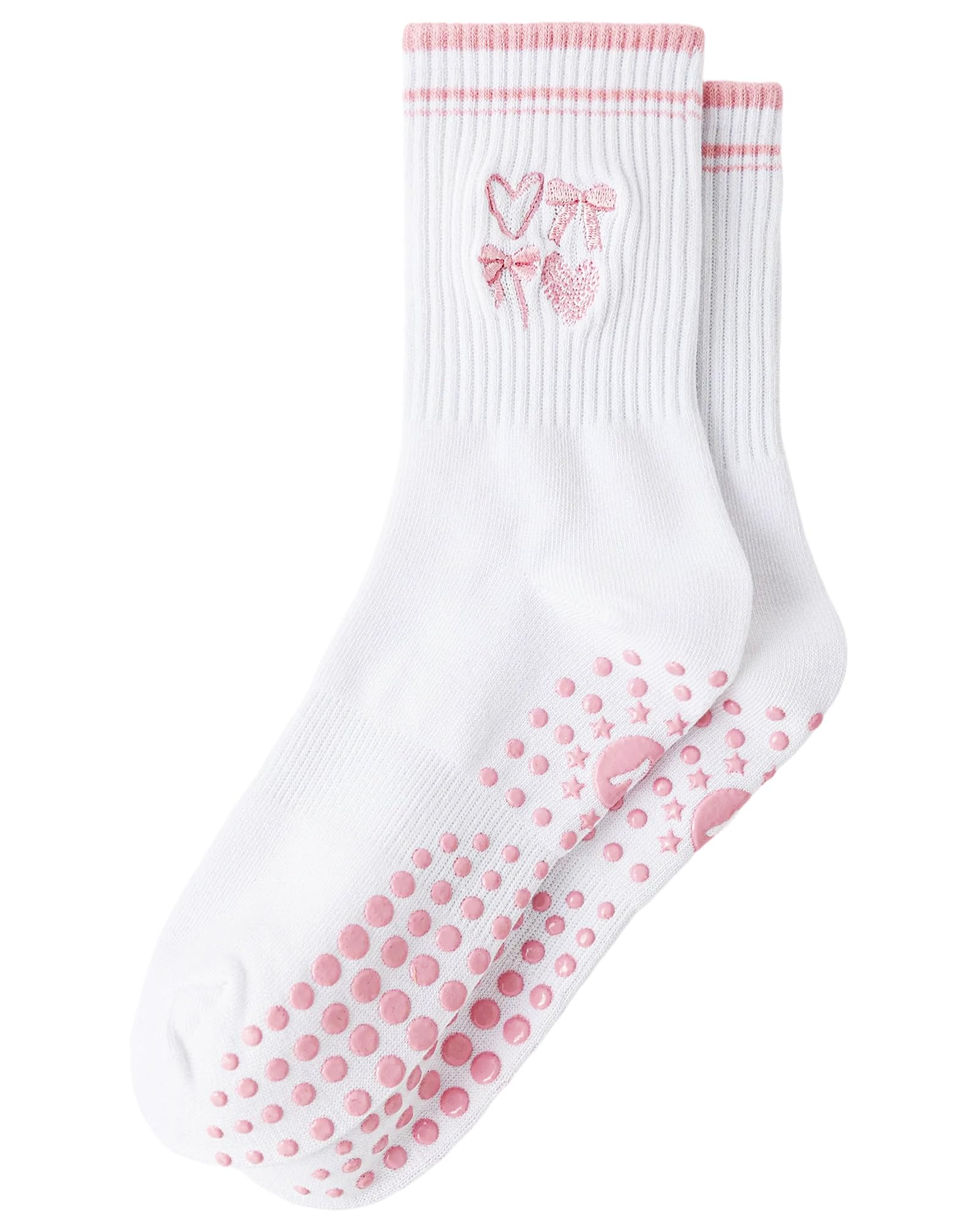 Yawlsow Pilates Stoppersocken für Damen Rutschfeste Yoga Grip Socken | mit Noppen niedlich und bequem für Reformer Ballett Barre Tanz Trampolin Krankenhaus Fitness Zuhause Atmungsaktiv