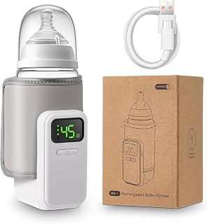 FlaschenwäRmer Baby Unterwegs,Tragbarer FlaschenwäRmer Baby Mit Lcd-Display,Mobiler FlaschenwäRmer Baby Mit 5000mah, 48h DäMmung, Portable Babyflaschen WäRmer Fur Travel