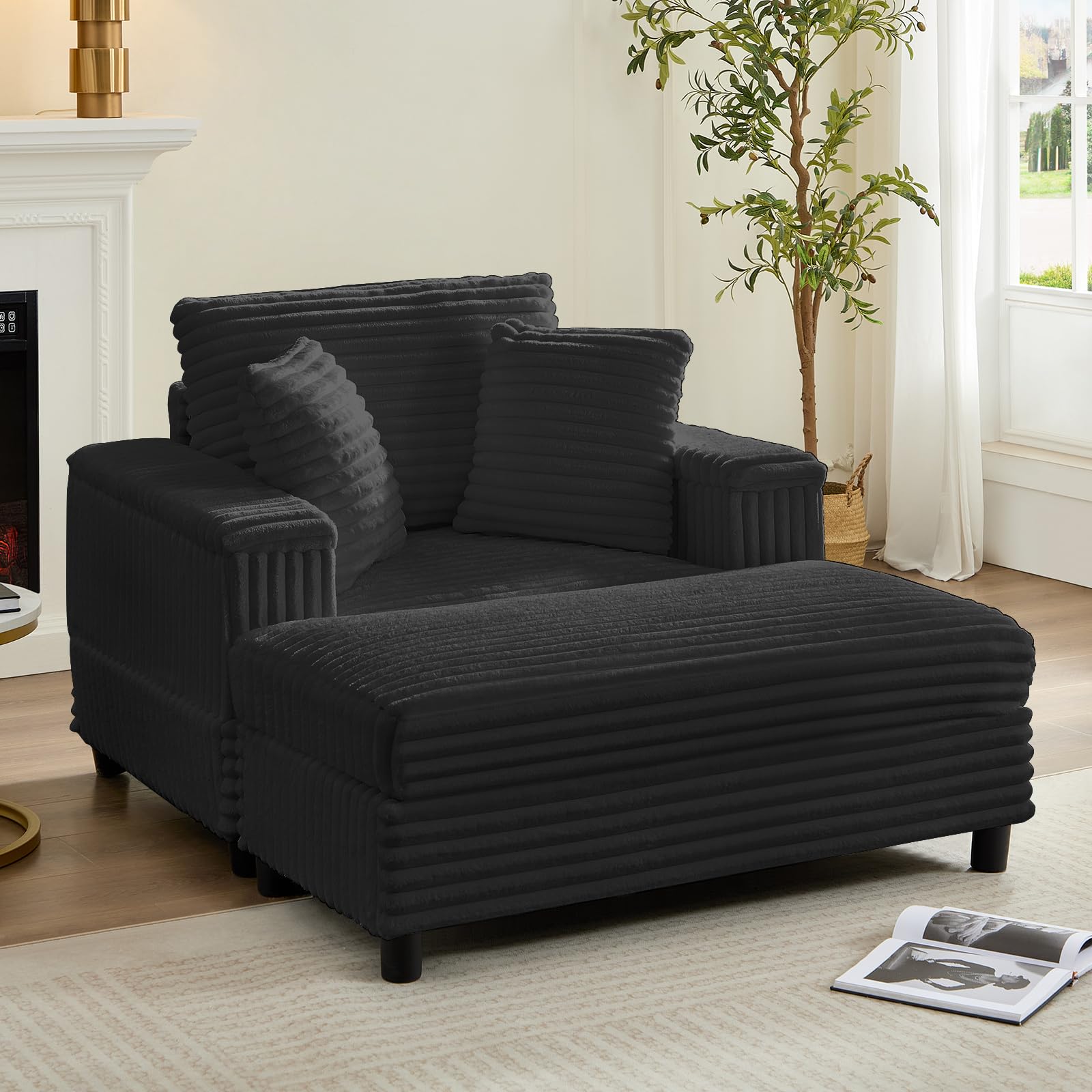 Amazon.com: Mjkone 43" W Oversized Chaise Lounge Chair Indoor with ...