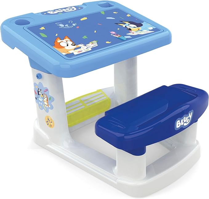 Chicos – Bluey-Kinderschreibtisch | Kinderschreibtisch | Mit Malvorlagen von Bluey und seinen Freunden | Spieltisch für Kinder | Maltisch für Kinder ab 2, 3 und 4 Jahren (51084)
