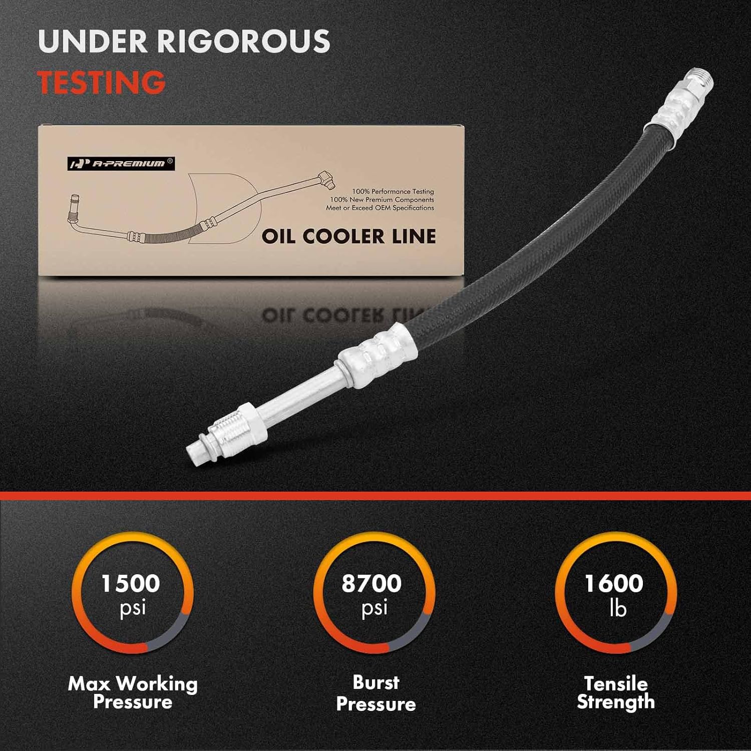 A-Premium Engine Oil Cooler Line Hose Assembly Compatible with Chevrolet G10 G20 1992-1995 G30 GMC G3500 1992-1996 G1500 G2500 1992-1995 5.0L 5.7L